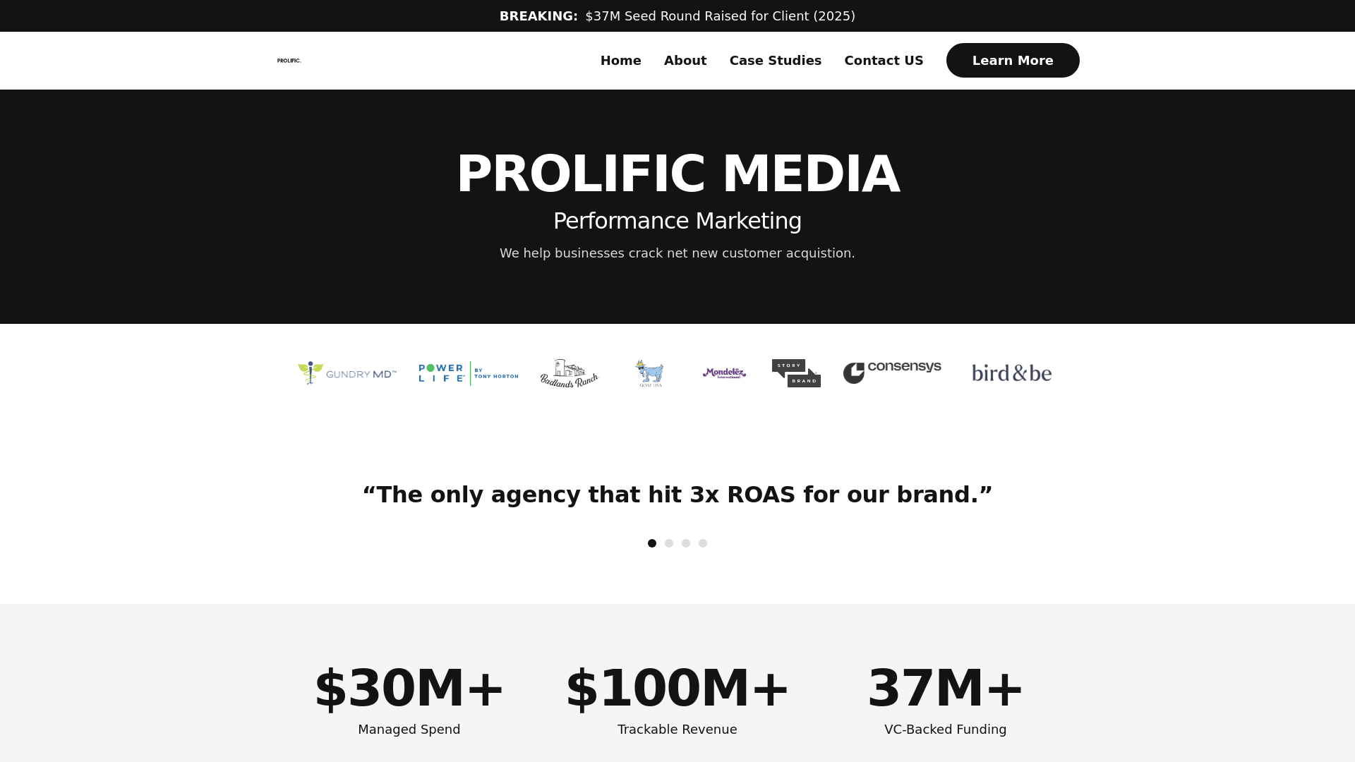 website screenshot of https://prolificm.pages.dev/