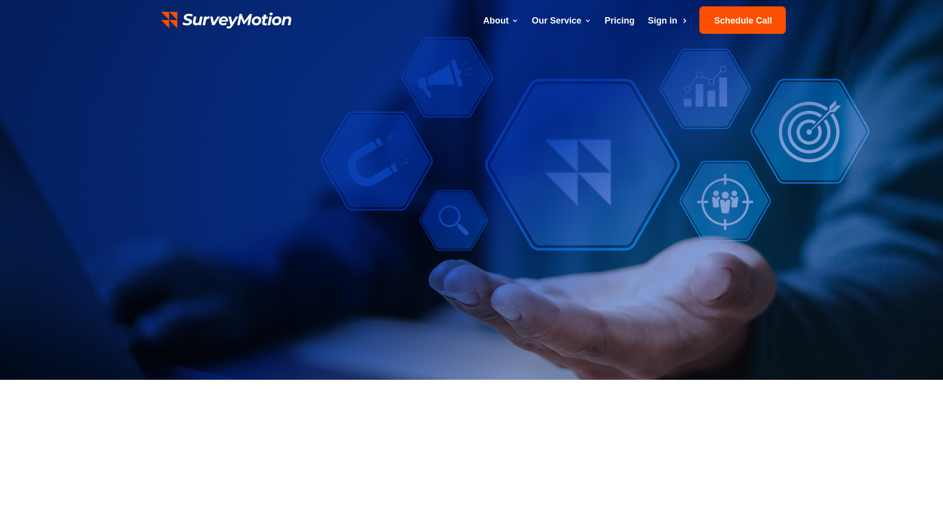 website screenshot of https://gosurveymotion.com/