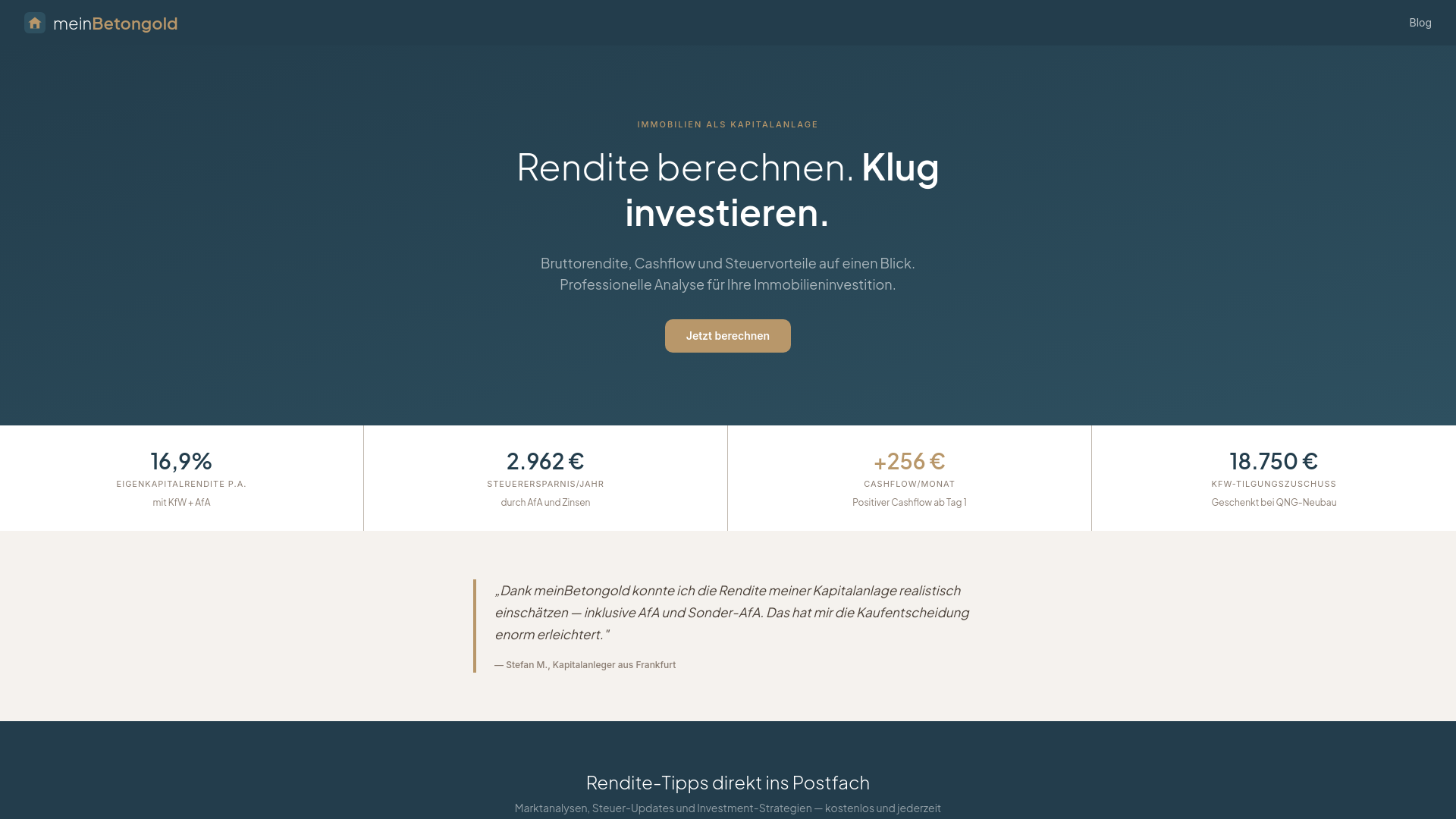 website screenshot of https://betongoldplan.de/