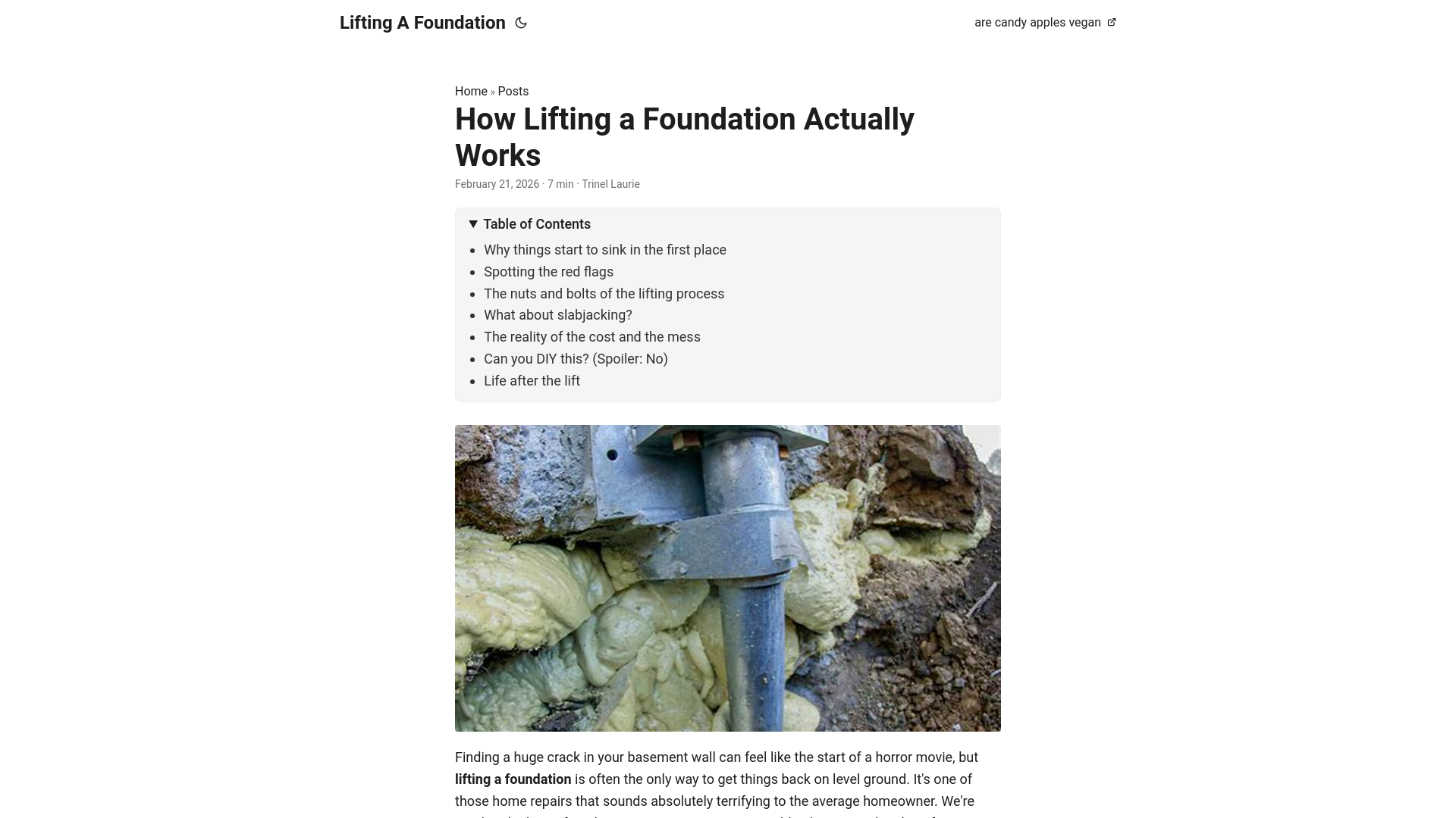 website screenshot of https://lifting-a-foundation.pages.dev/