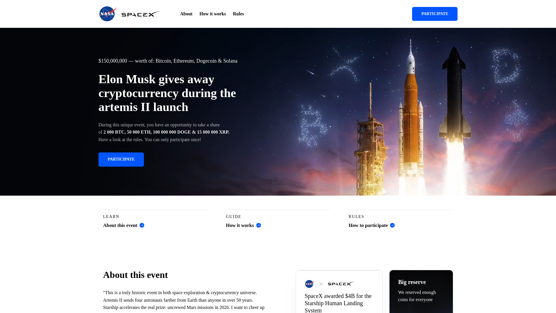 website screenshot of https://crew-artemis.org