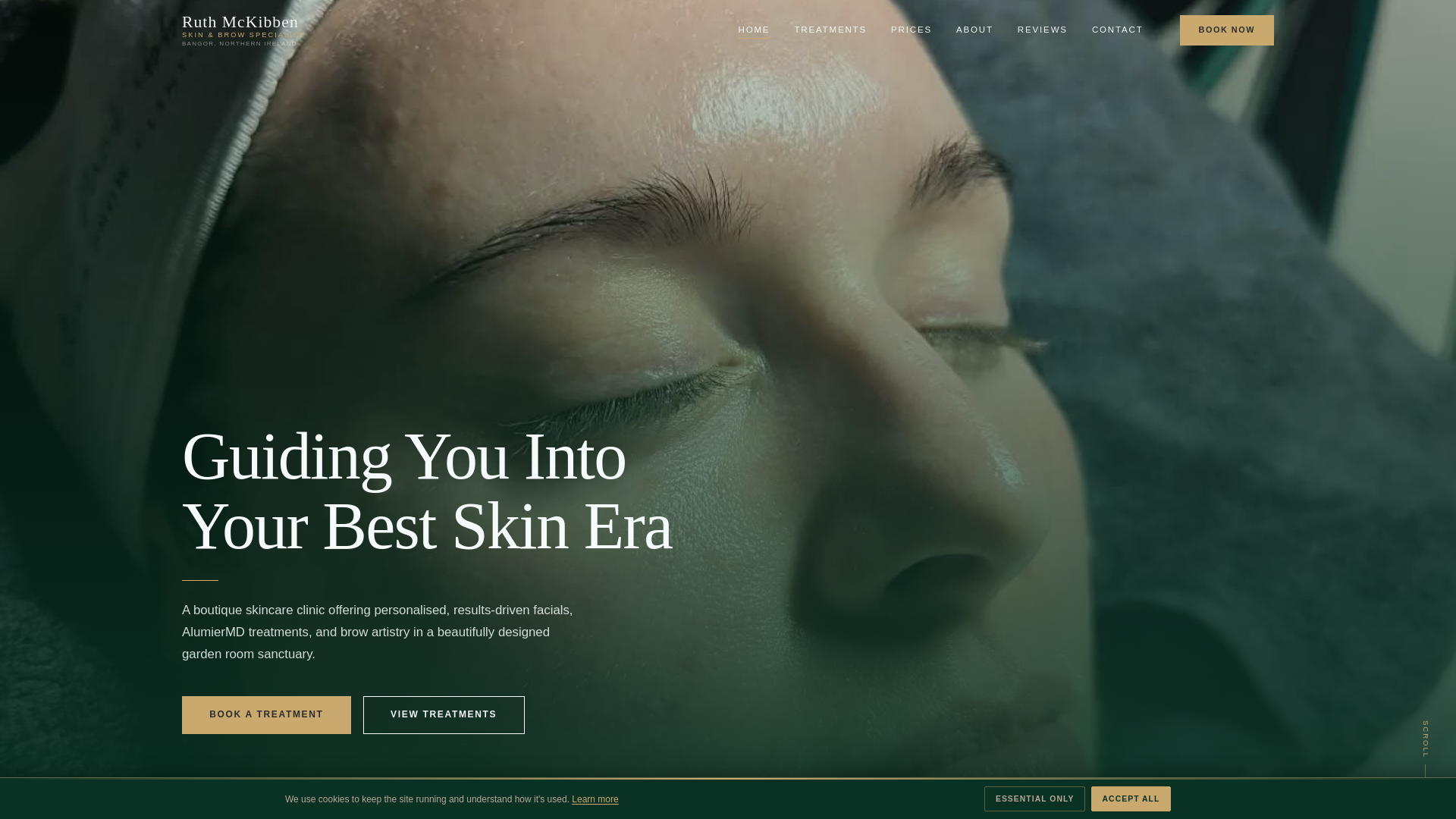 website screenshot of https://ruthmckibbenskinclinic.com/
