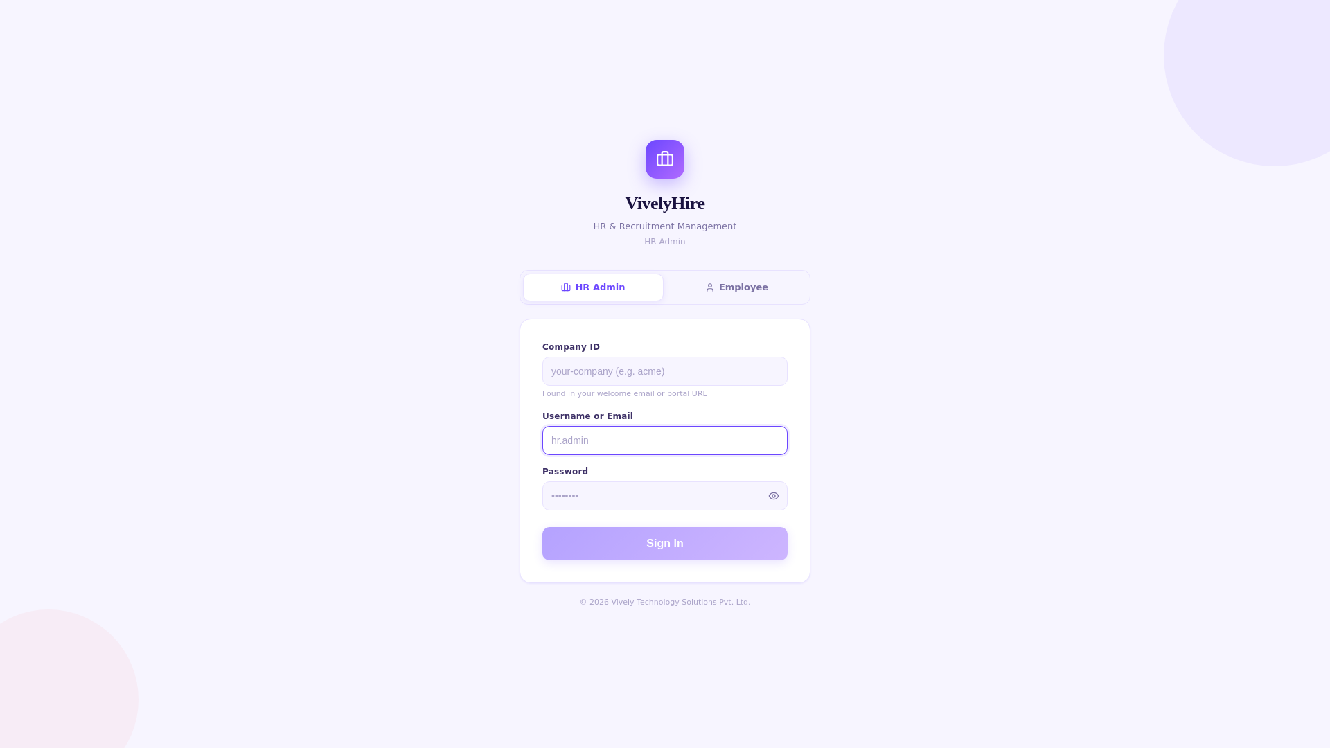 website screenshot of https://vivelyhire.pages.dev/