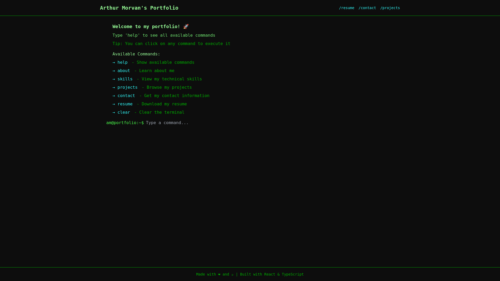 website screenshot of https://arthurmorvan.com/