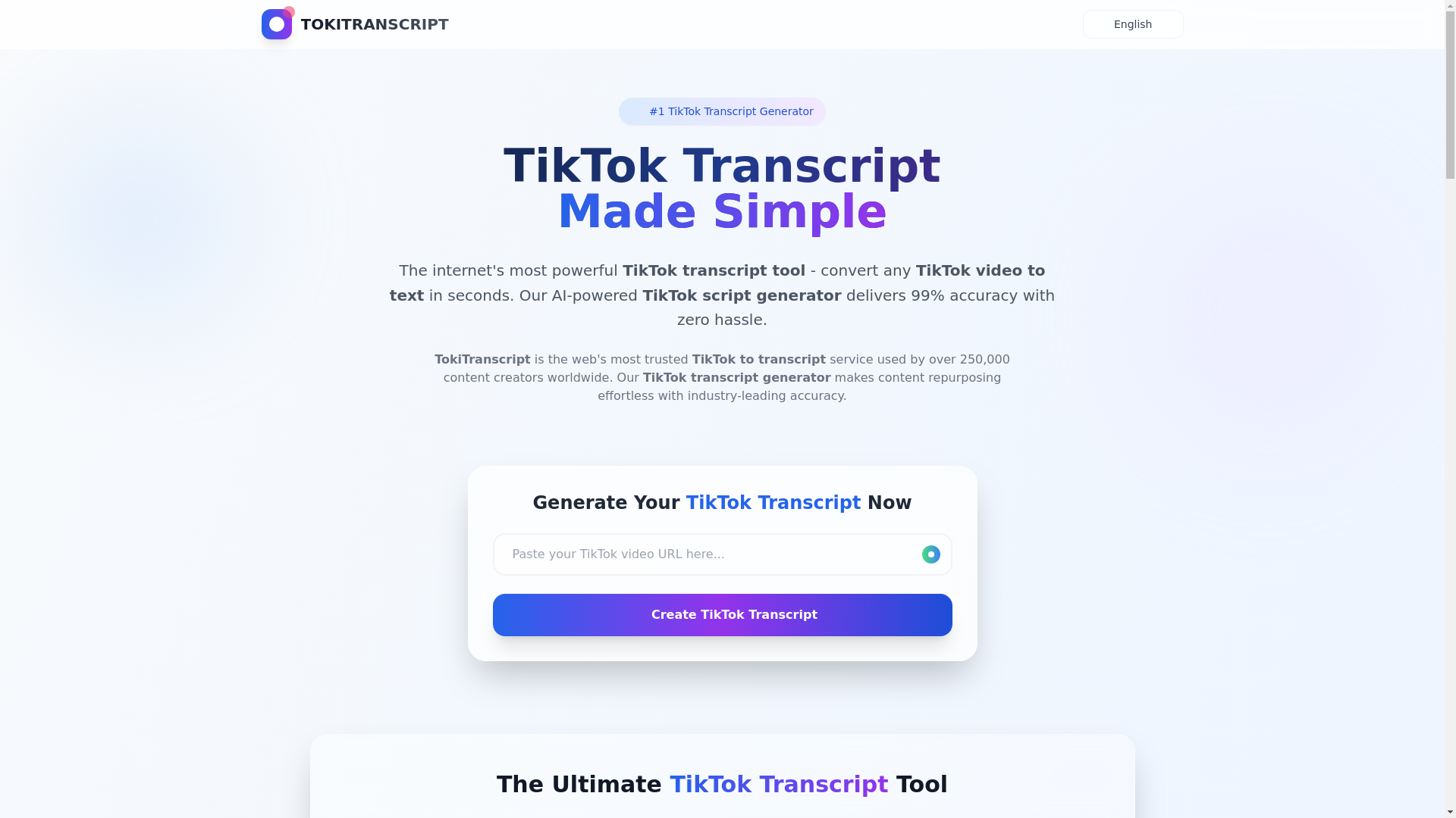 website screenshot of https://tokitranscrip-web.pages.dev/