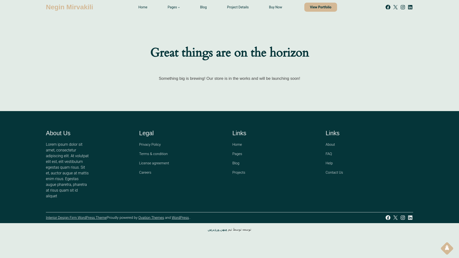 website screenshot of https://neginmirvakili.ir/