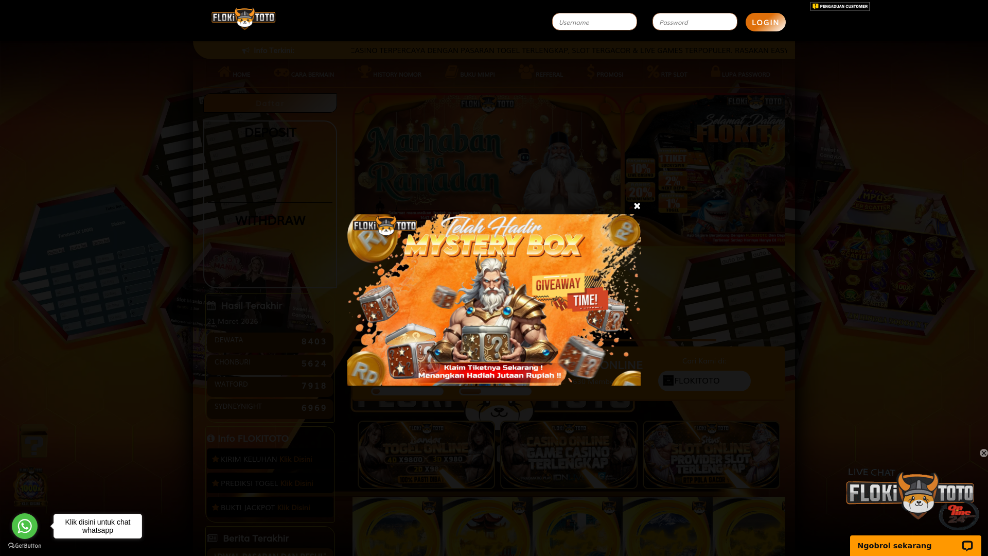 website screenshot of https://daftarfloki.club/