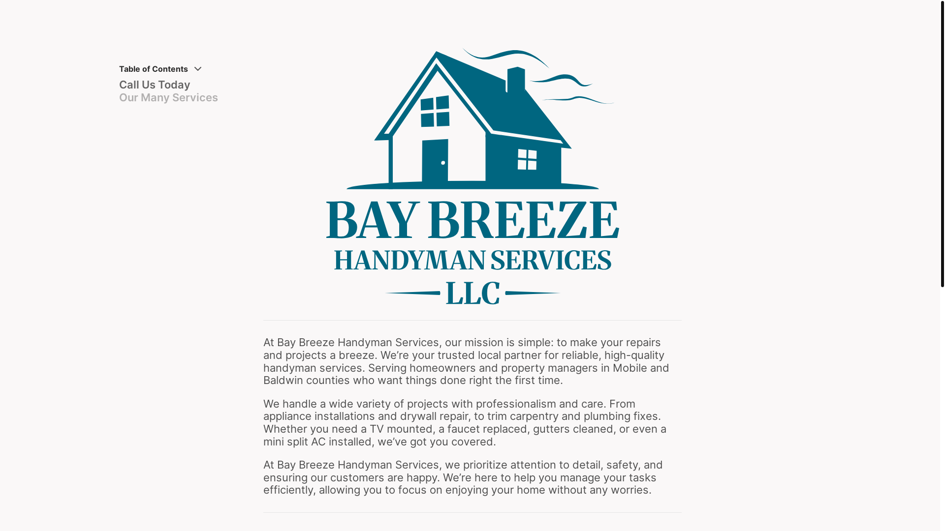 website screenshot of https://baybreezehandyman.pages.dev/
