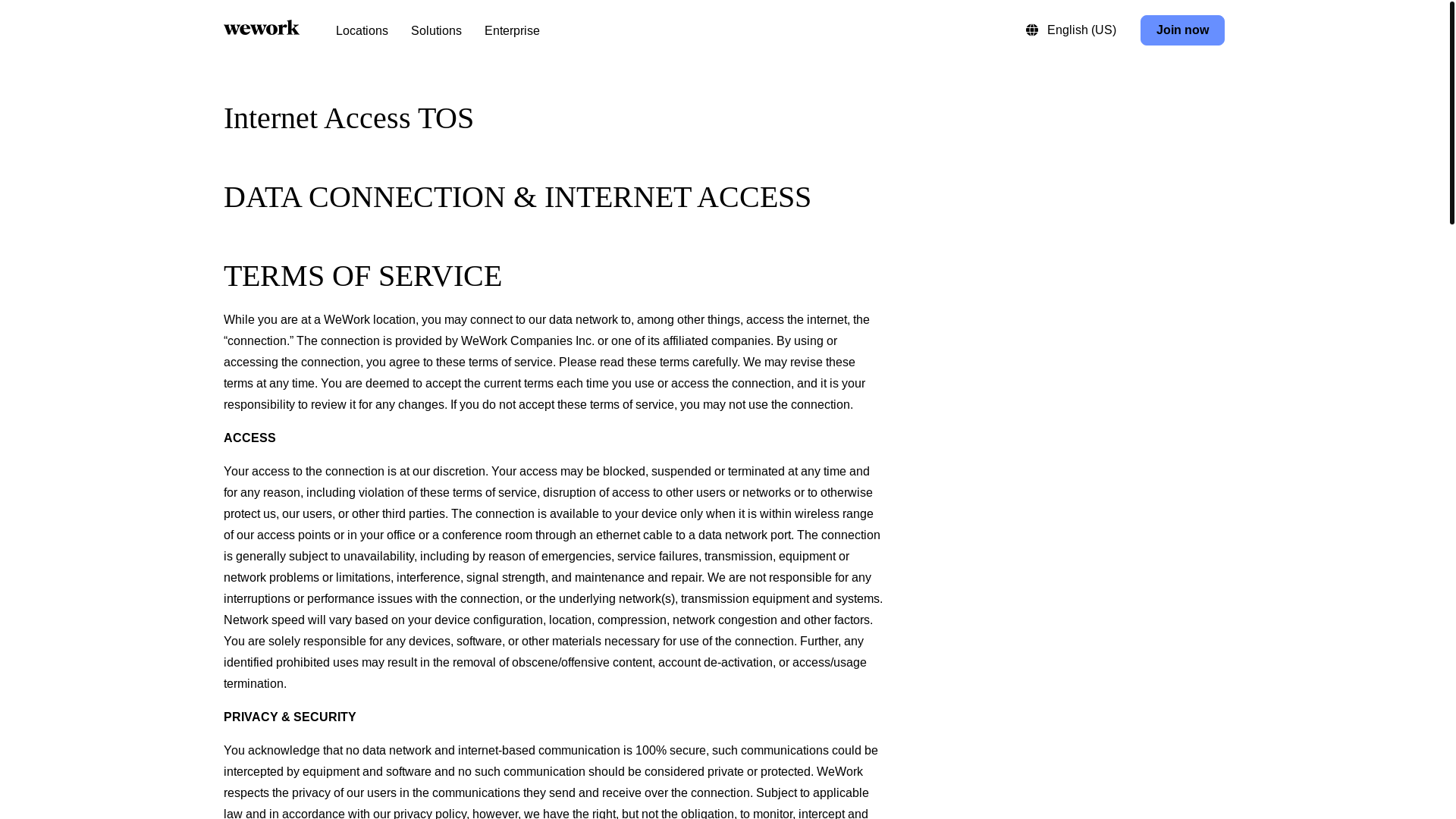 website screenshot of http://www.wework.com/legal/wireless-network-terms-of-service