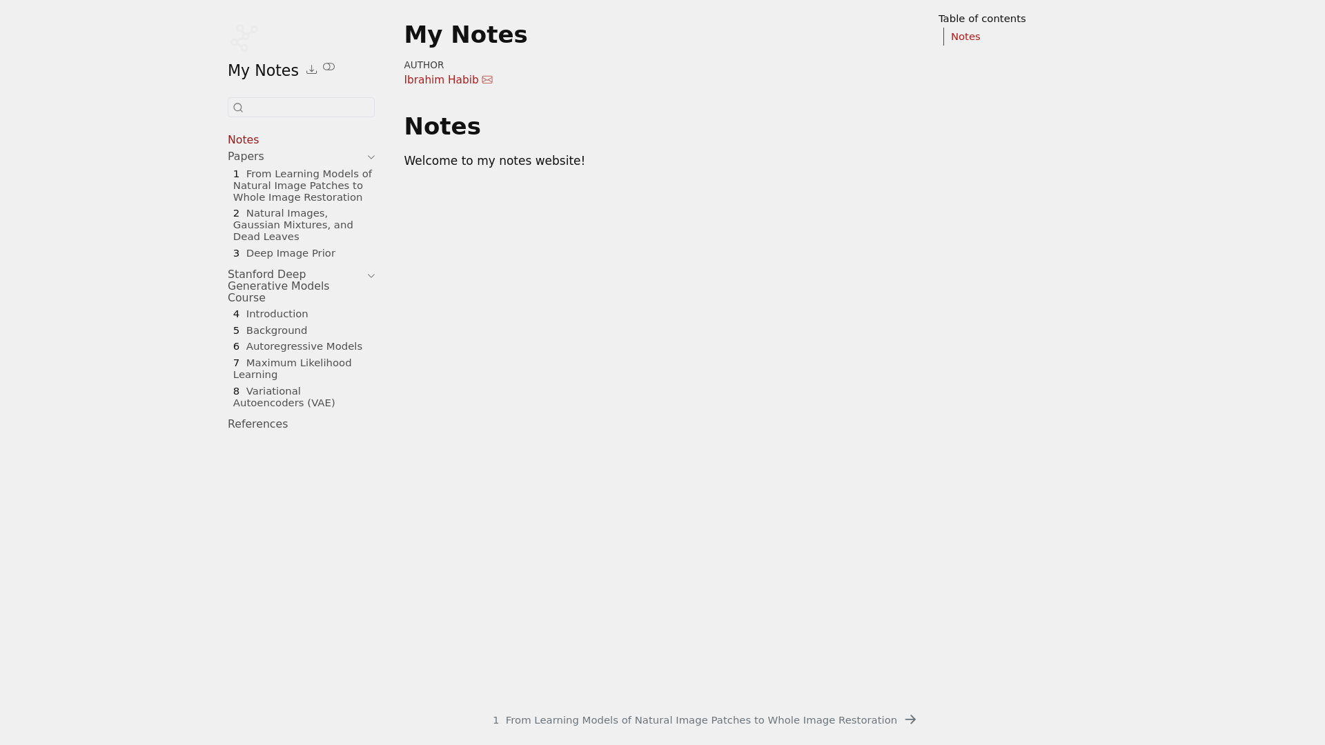 website screenshot of https://my-notes-8kx.pages.dev/