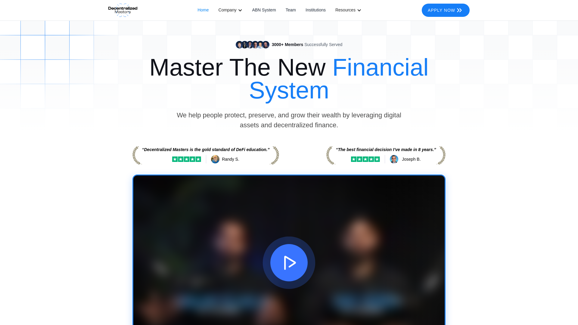 website screenshot of https://www.decen-masters.com/