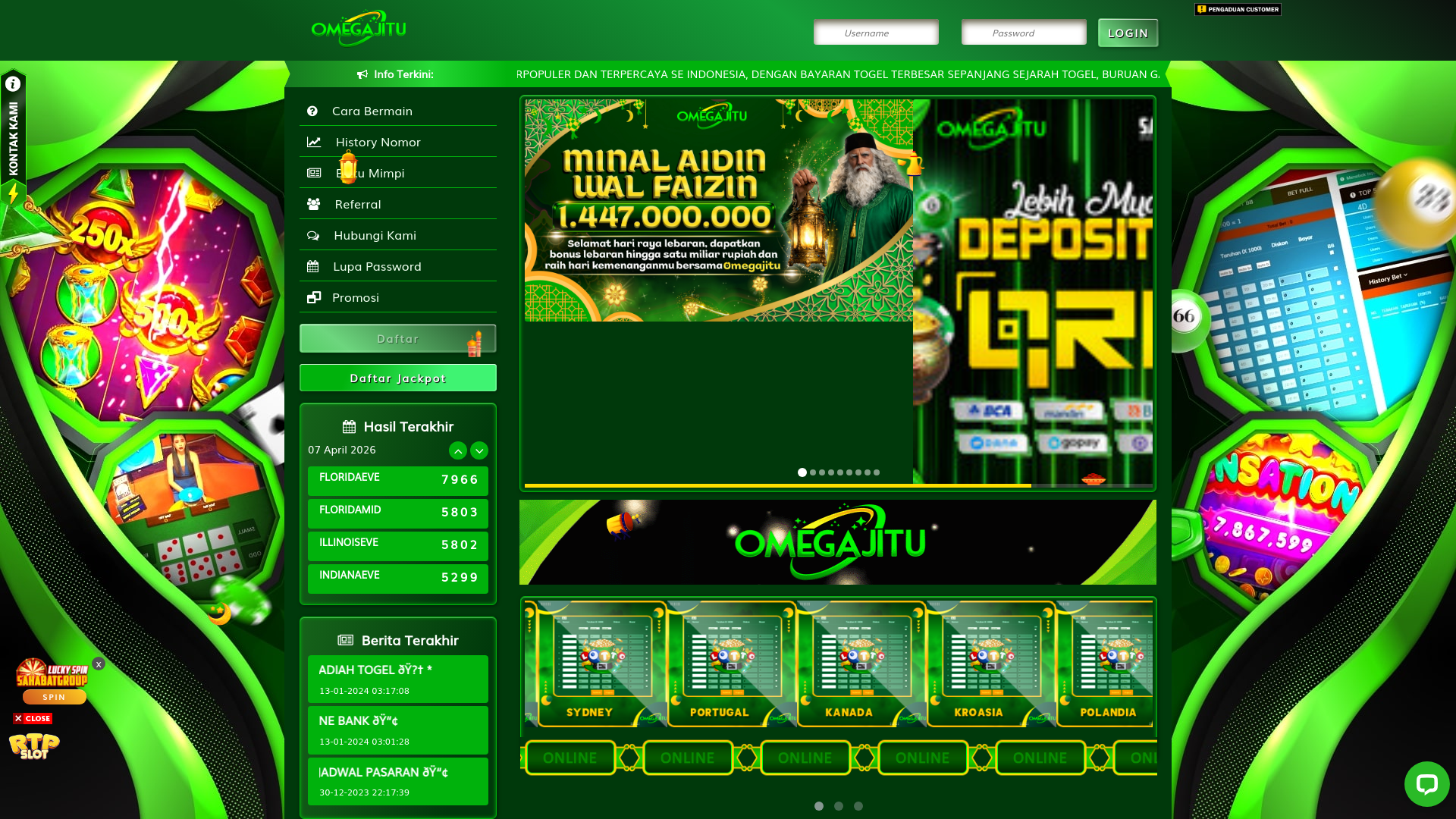 website screenshot of https://omegafast.lol