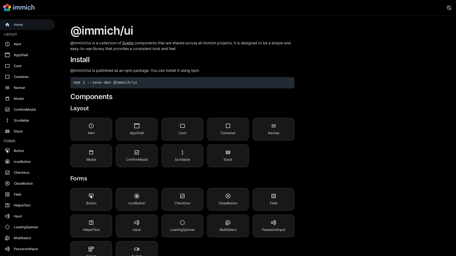 website screenshot of https://ui-immich-app-prod.pages.dev/