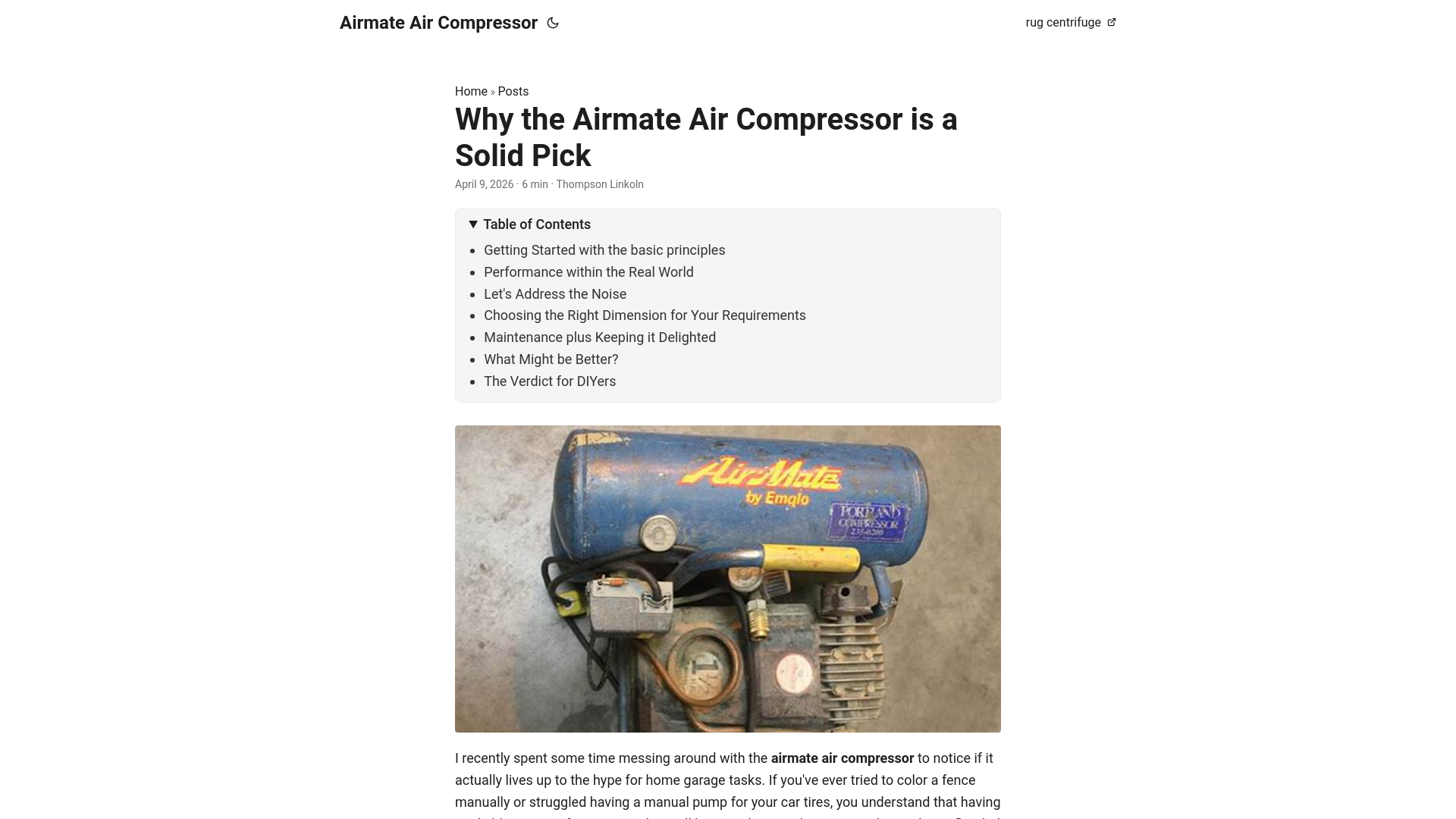 website screenshot of https://airmate-air-compressor.pages.dev/