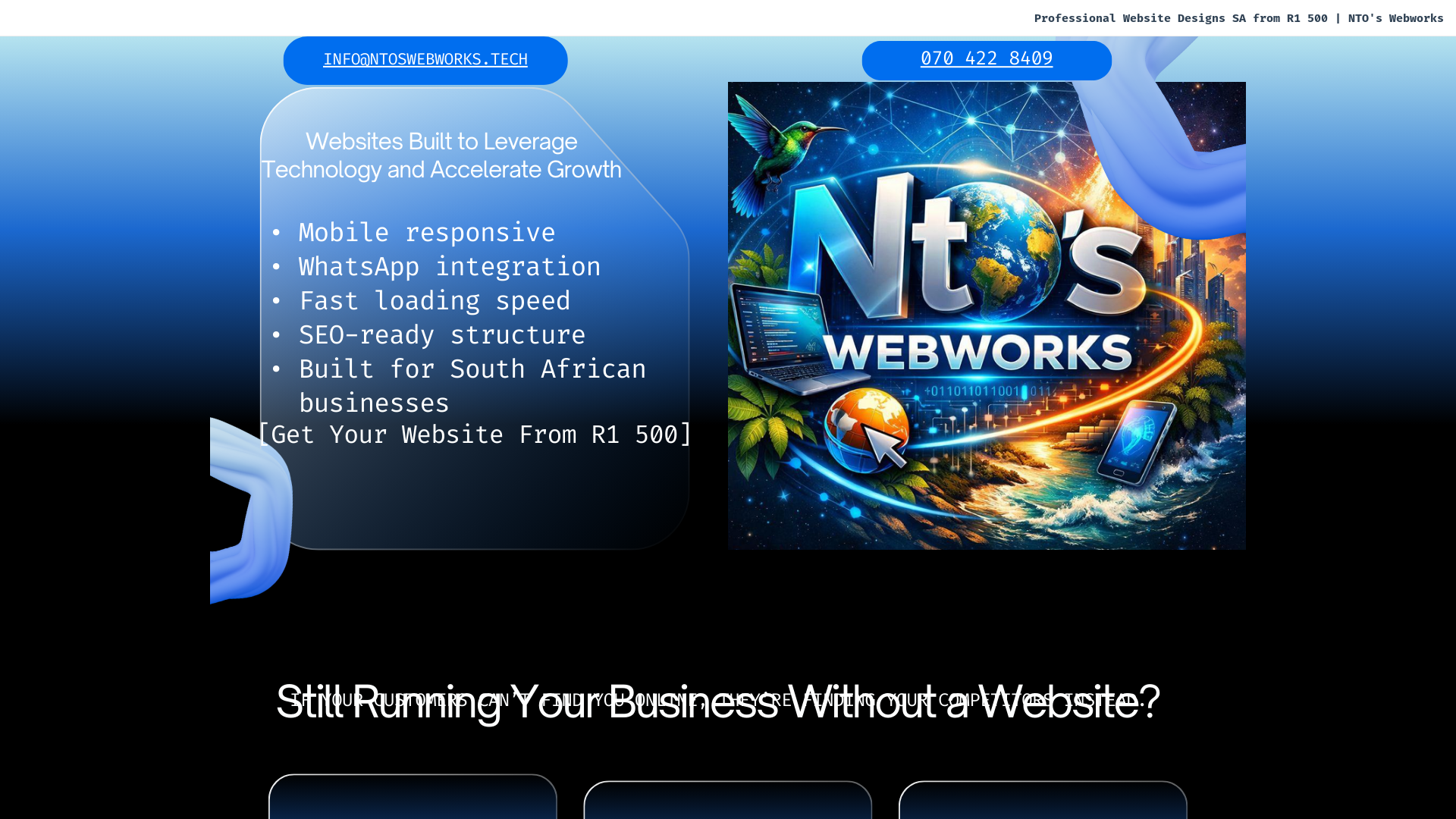 website screenshot of https://ntoswebworks.tech/