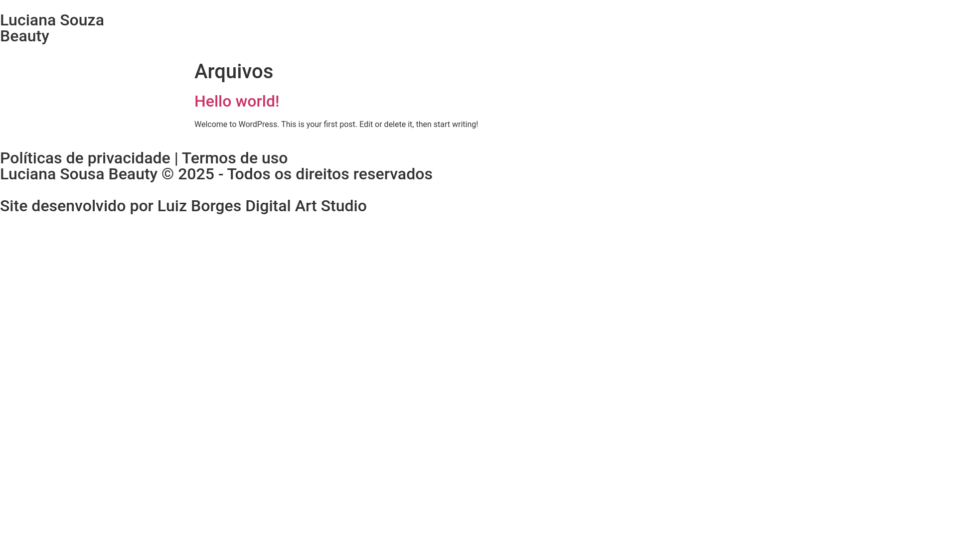 website screenshot of https://lucianasousabeauty.com.br/