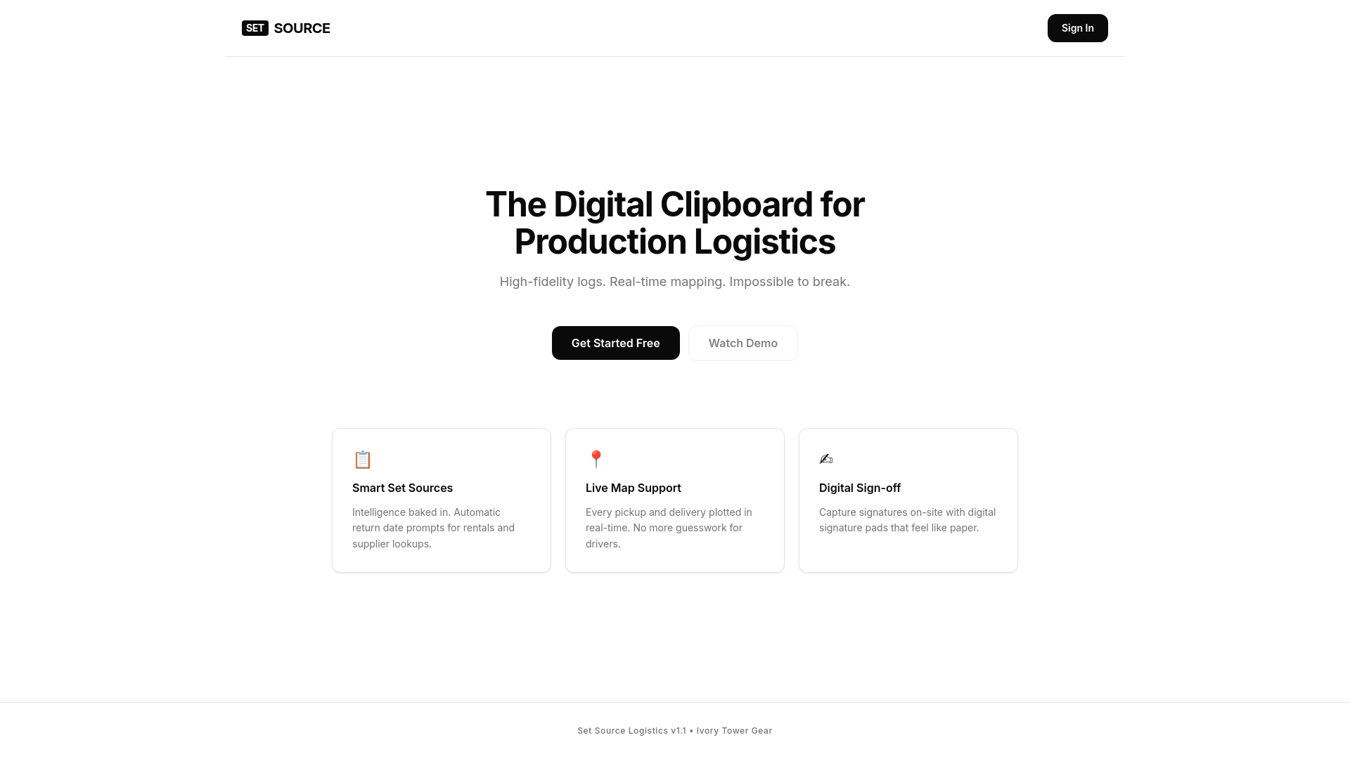 website screenshot of https://setsource.co