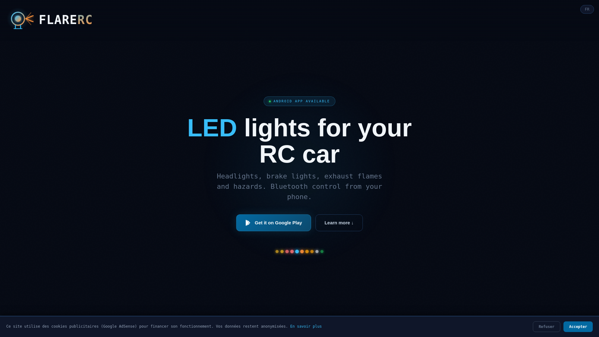 website screenshot of https://flarerc.app/
