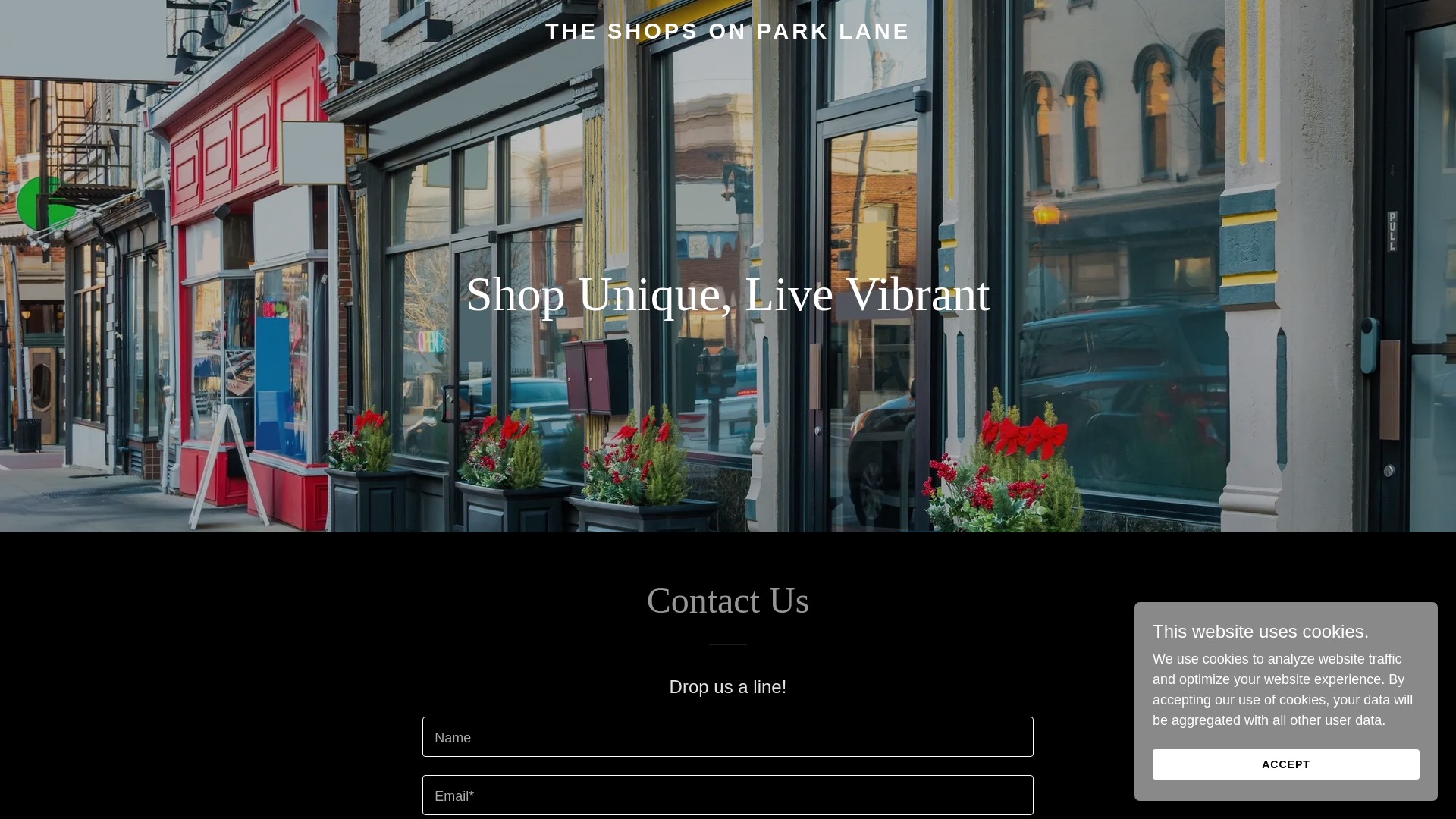 website screenshot of https://theshopsonparklane.com/