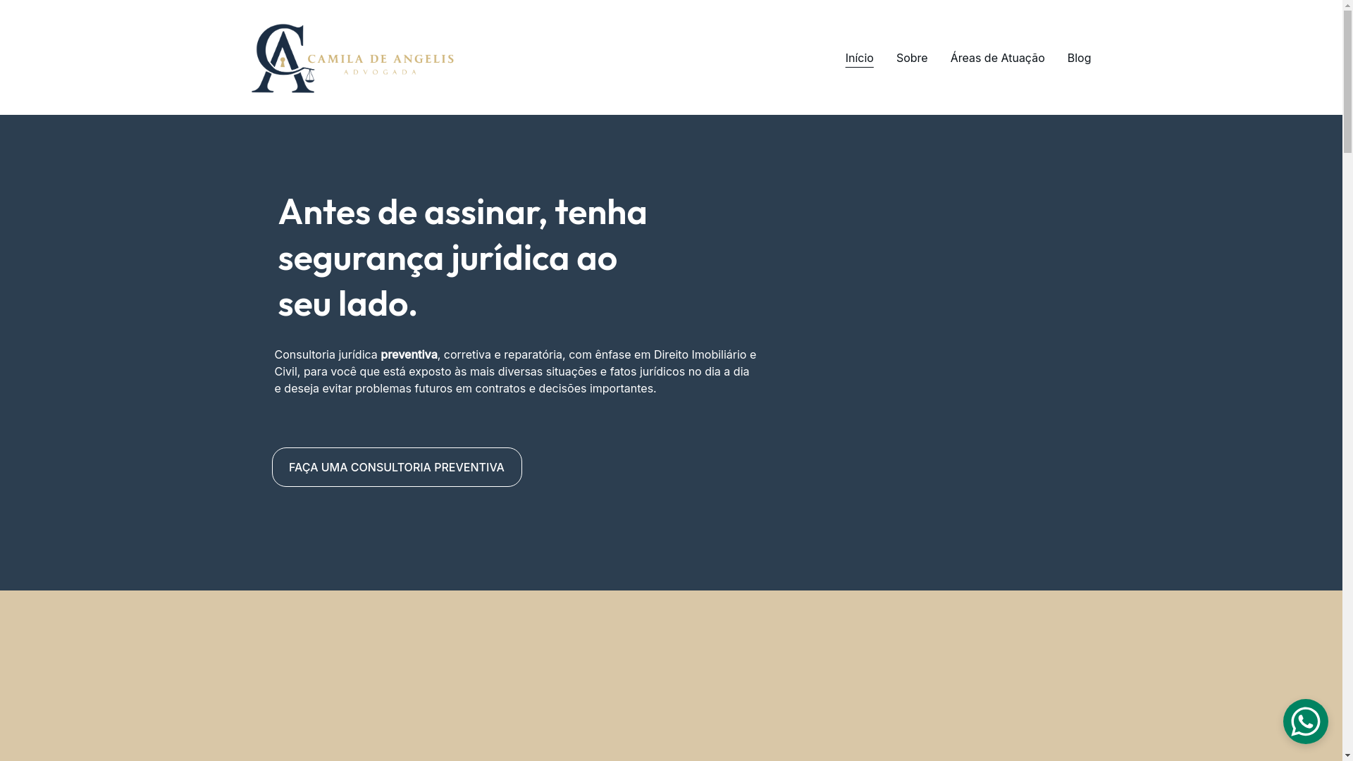 website screenshot of https://dracamiladeangelis.com.br/