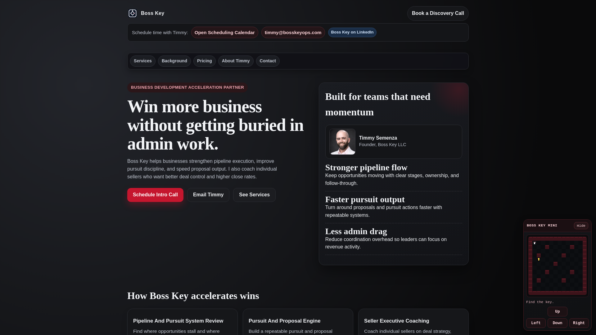 website screenshot of https://bosskeyops.com/