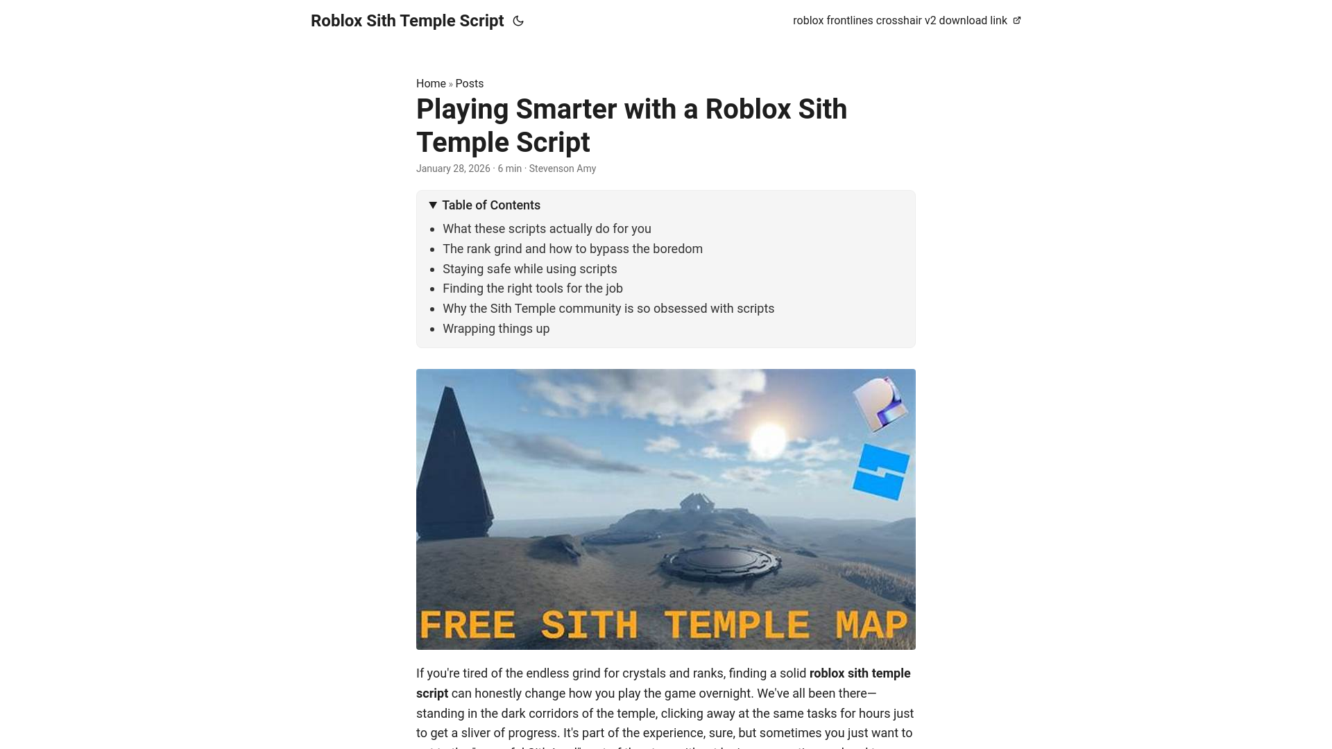 website screenshot of https://roblox-sith-temple-script.pages.dev/