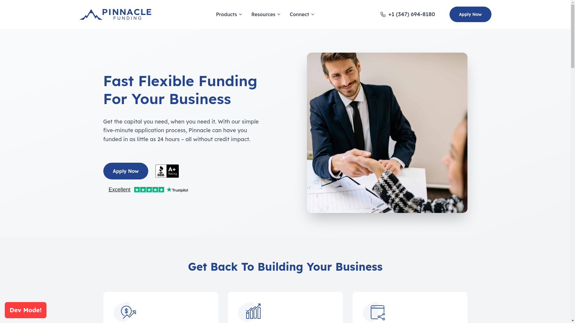 website screenshot of https://pinnaclefunding.pages.dev/