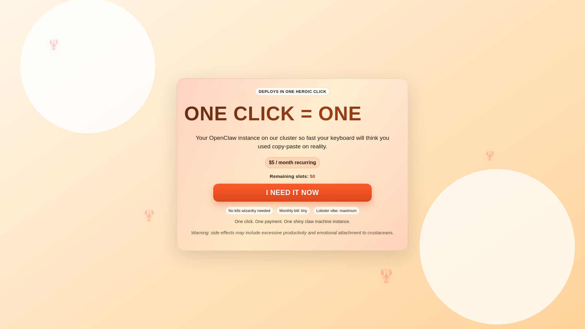 website screenshot of https://onelobster-click.pages.dev/