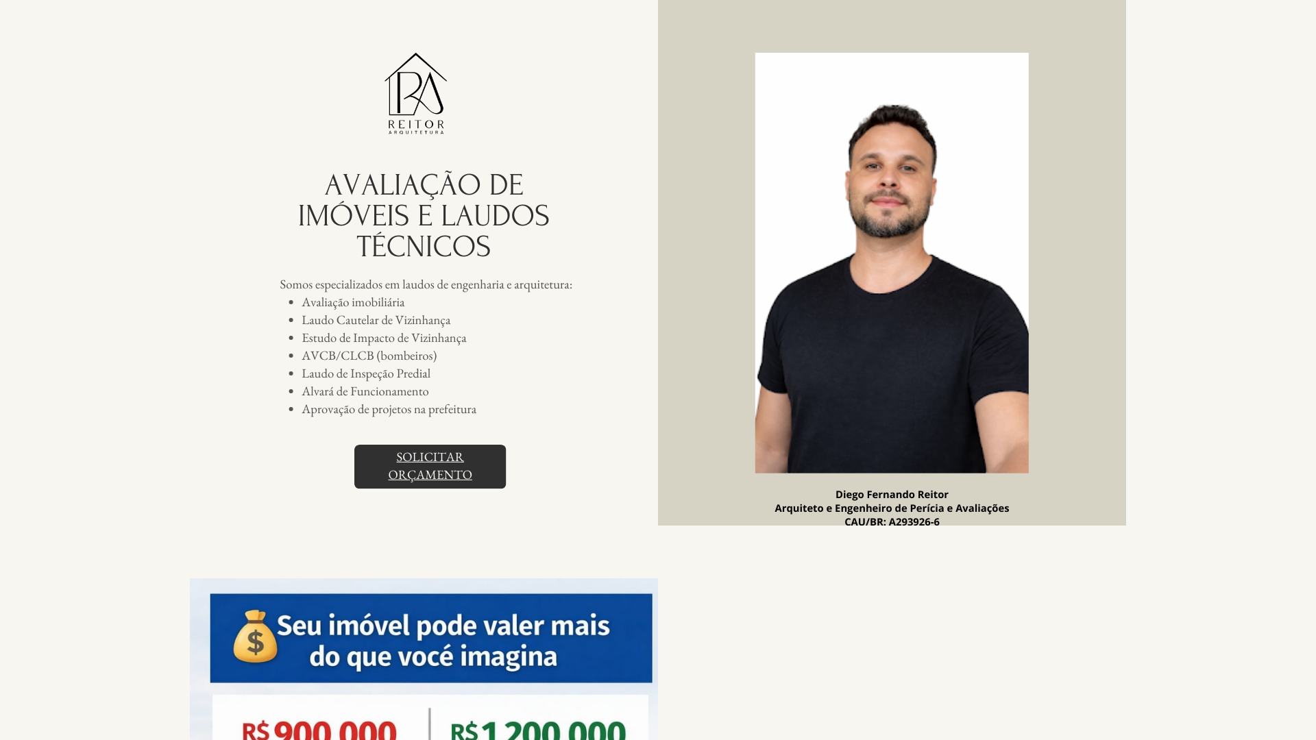 website screenshot of https://reitorarquitetos.com