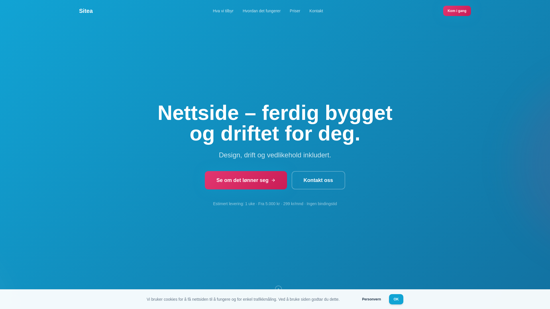 website screenshot of https://sitea.no/