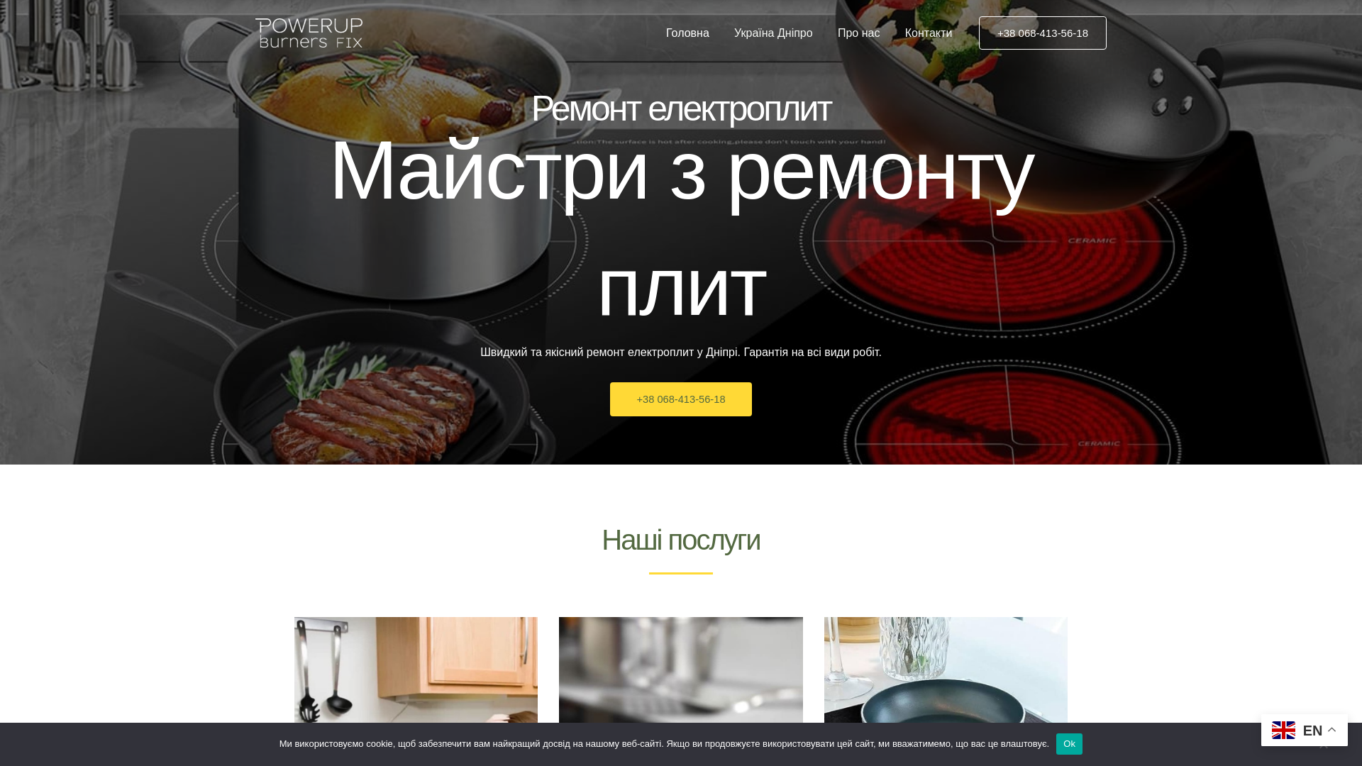 website screenshot of https://fixelectroplate.site