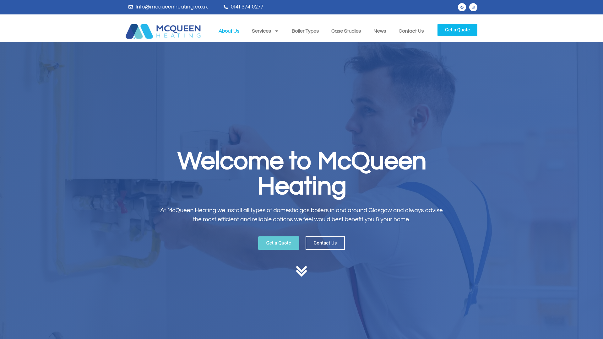 website screenshot of https://mcqueen.zapwebsites.com