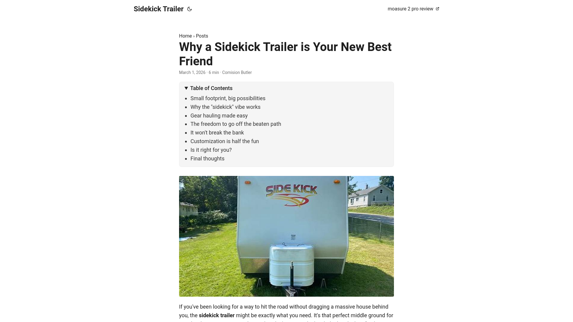 website screenshot of https://sidekick-trailer.pages.dev/