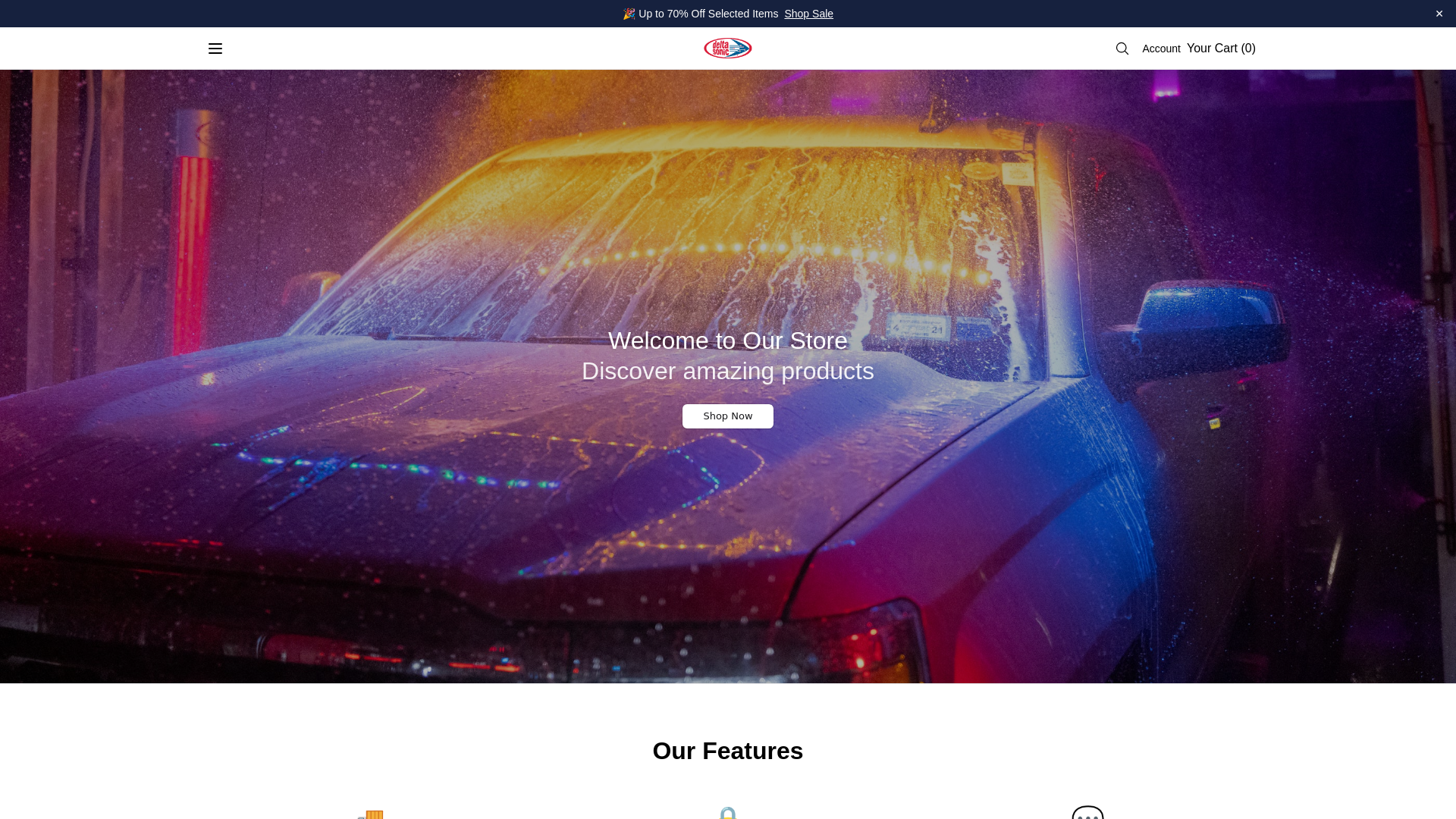 website screenshot of https://deltasoniccarwashpro.shop/