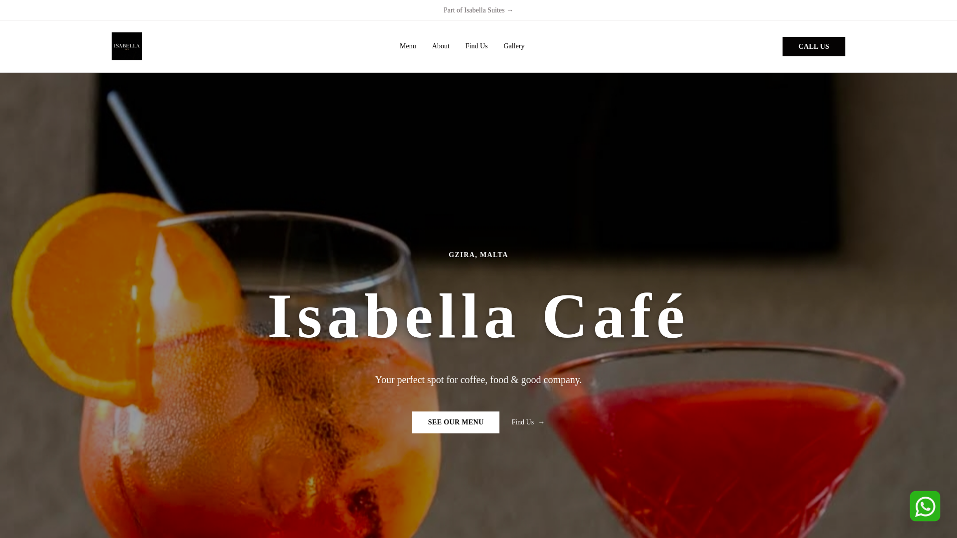 website screenshot of https://isabellacafemalta.com/