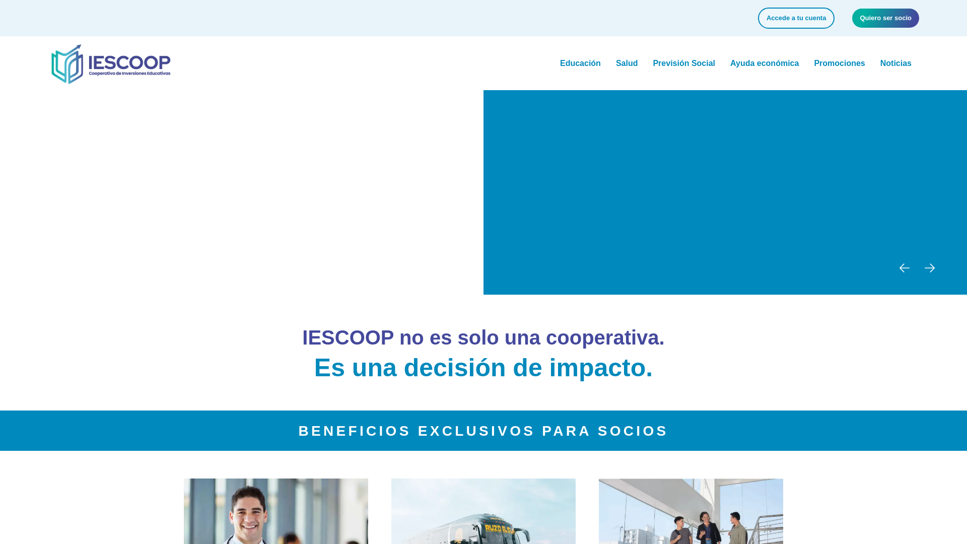 website screenshot of https://cooperativaiescoop.pe/