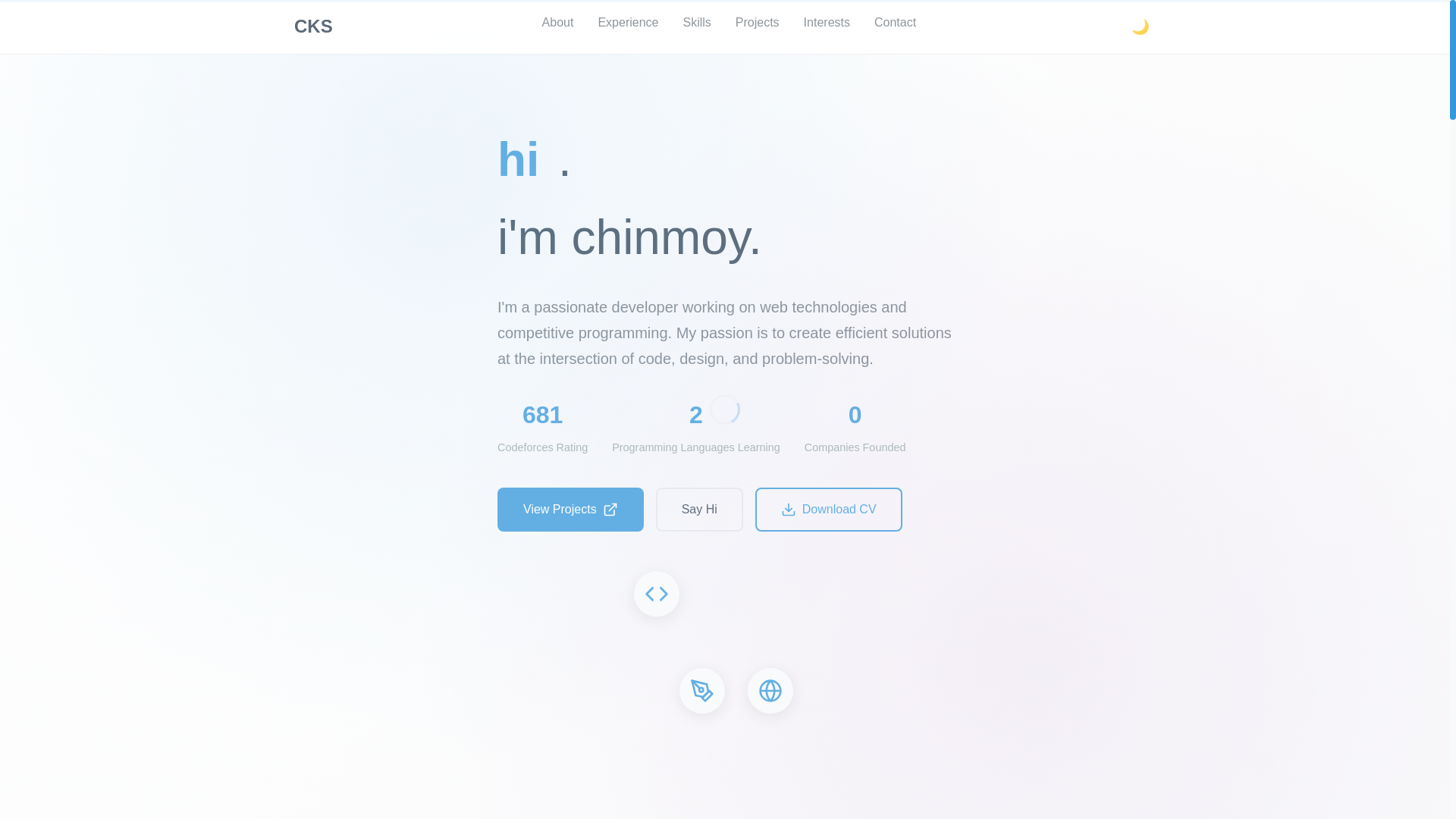 website screenshot of https://chinmoykumarsaha.me/