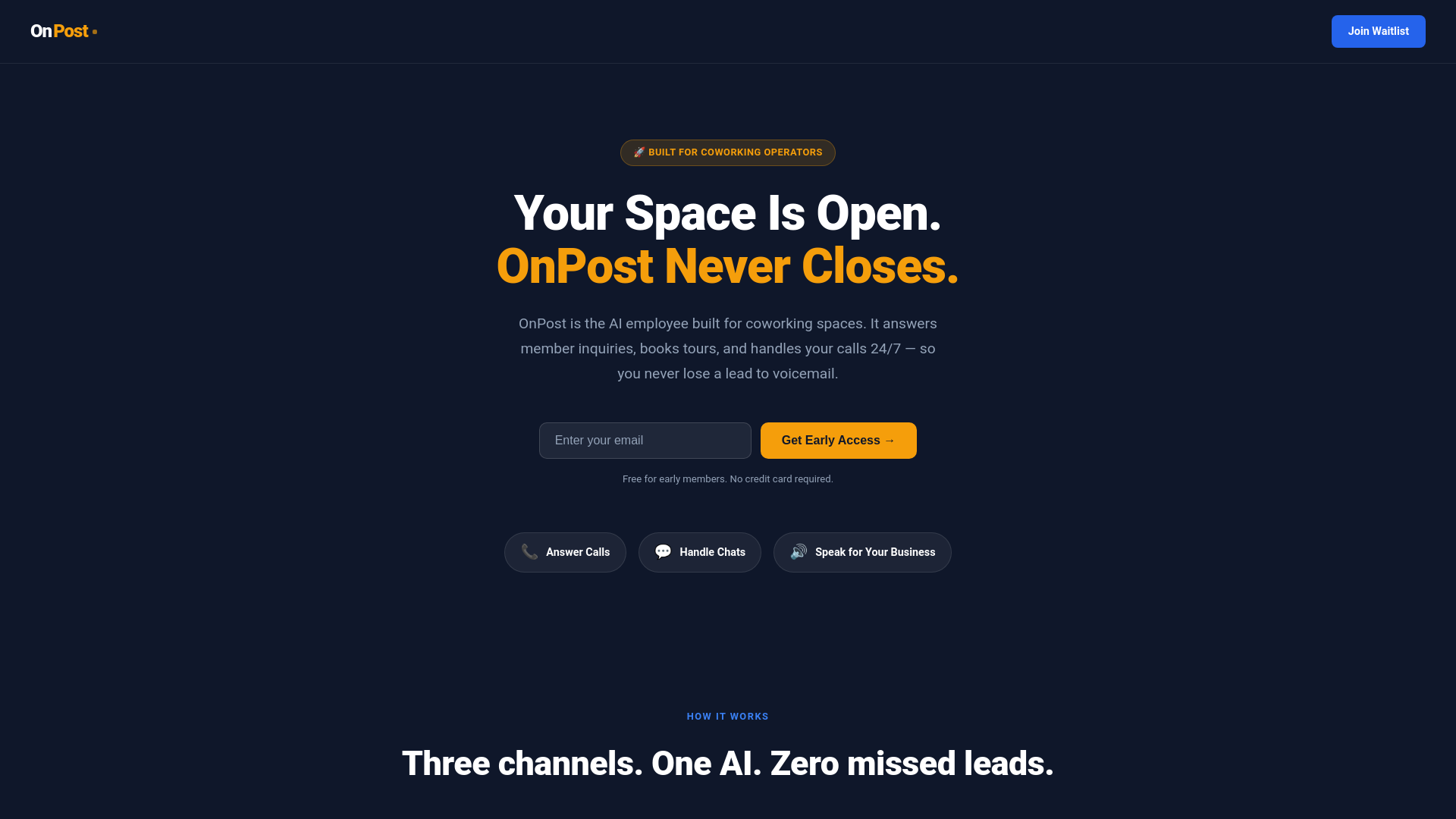 website screenshot of https://onpost.ai/