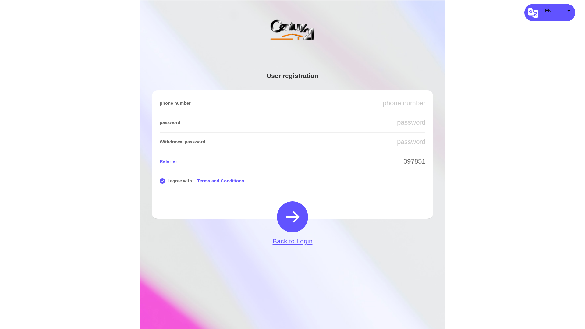 website screenshot of https://21quality.com/user.php?mod=do&act=register&code=397851