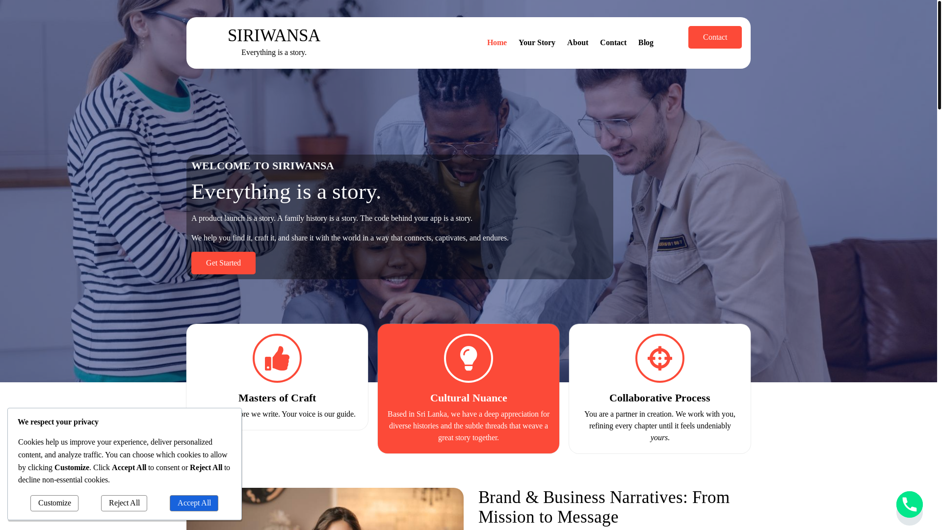 website screenshot of https://siriwansa.ink/