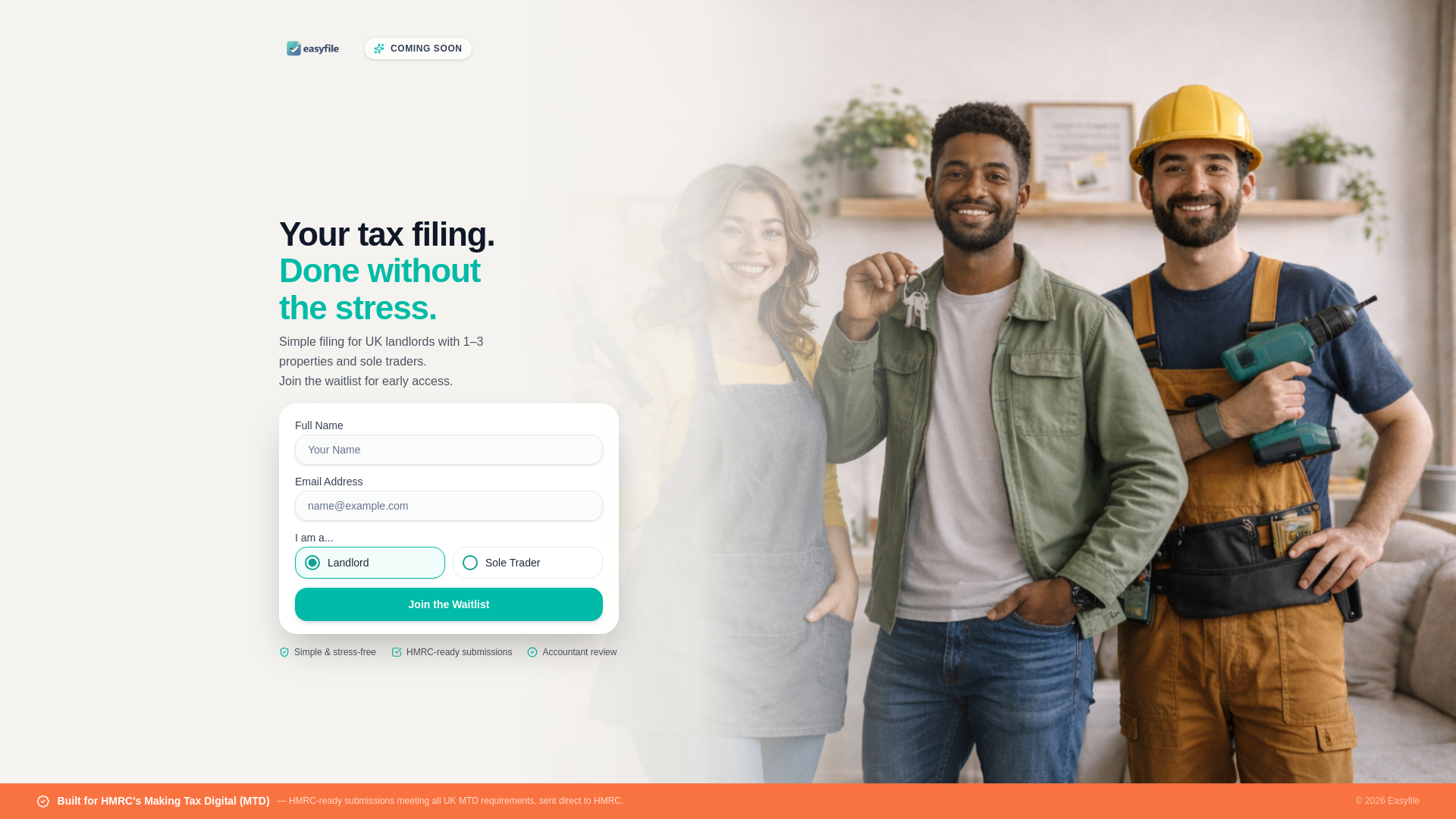 website screenshot of https://easyfiletax.co.uk