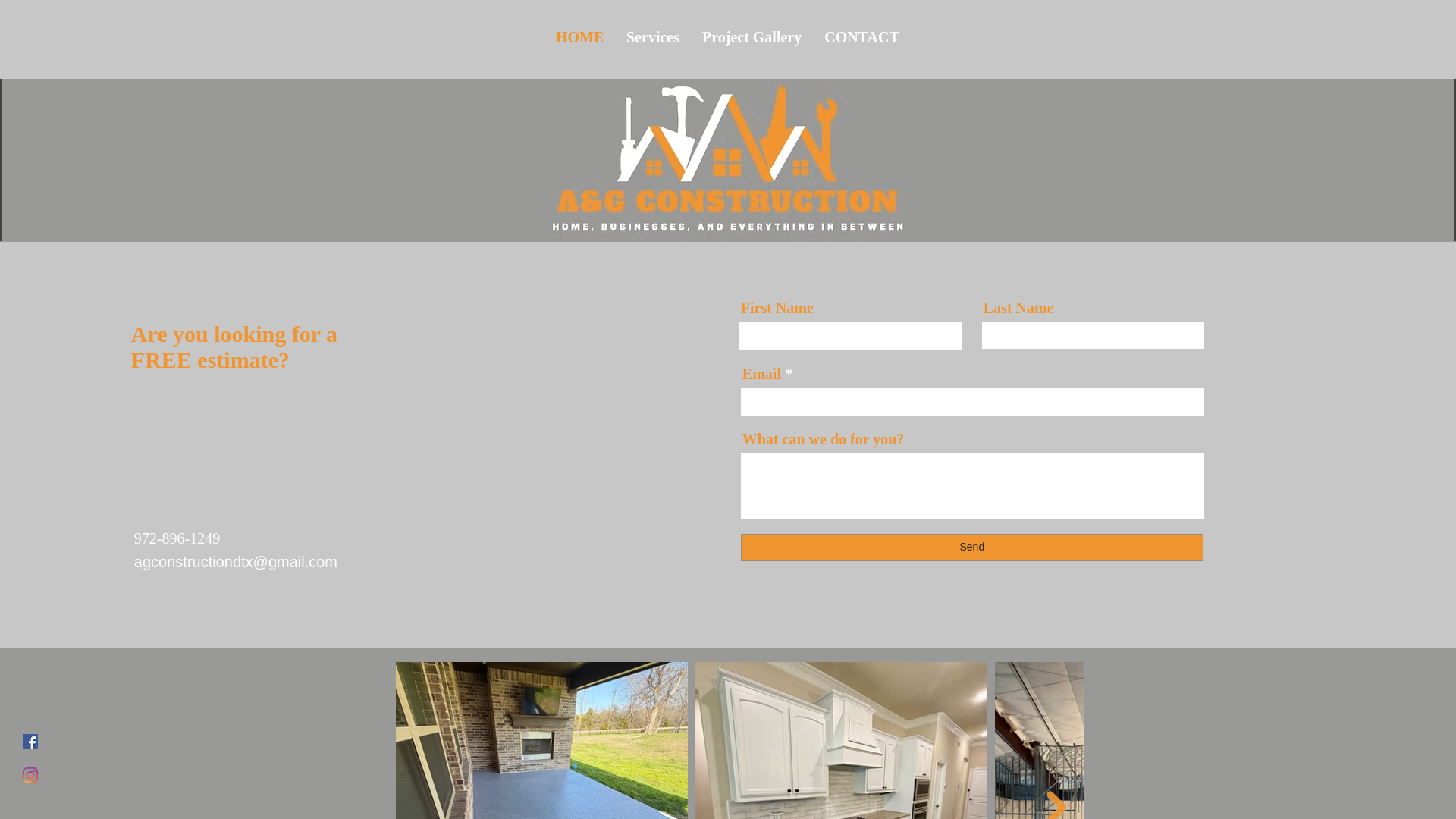 website screenshot of https://agconstructiondtx.com/