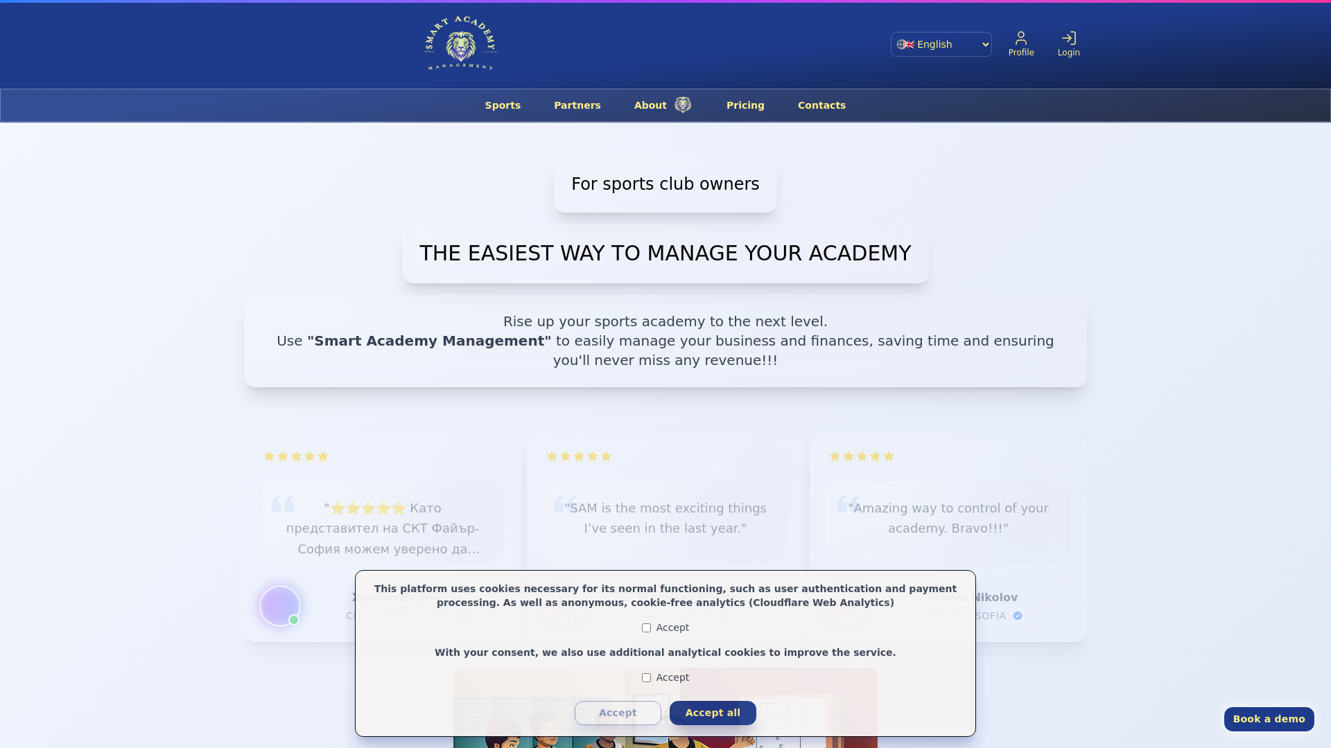website screenshot of https://smartacademymanagement.pages.dev/