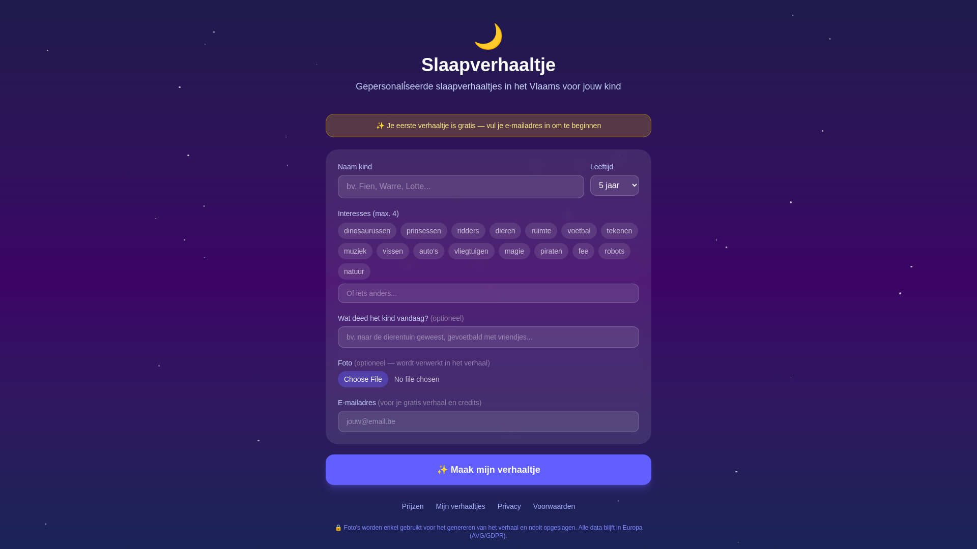 website screenshot of https://voorleesverhaal.com