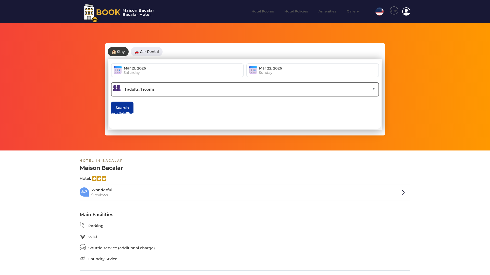 website screenshot of https://maisonbacalar.site/
