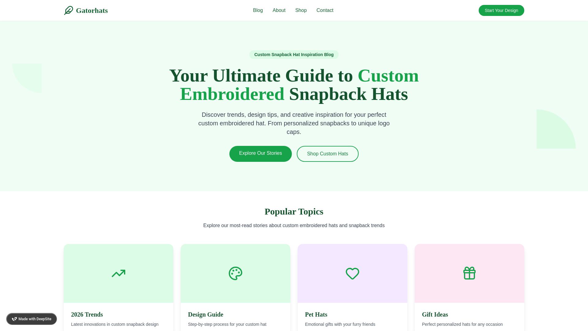 website screenshot of https://gatorhats-blog.pages.dev/