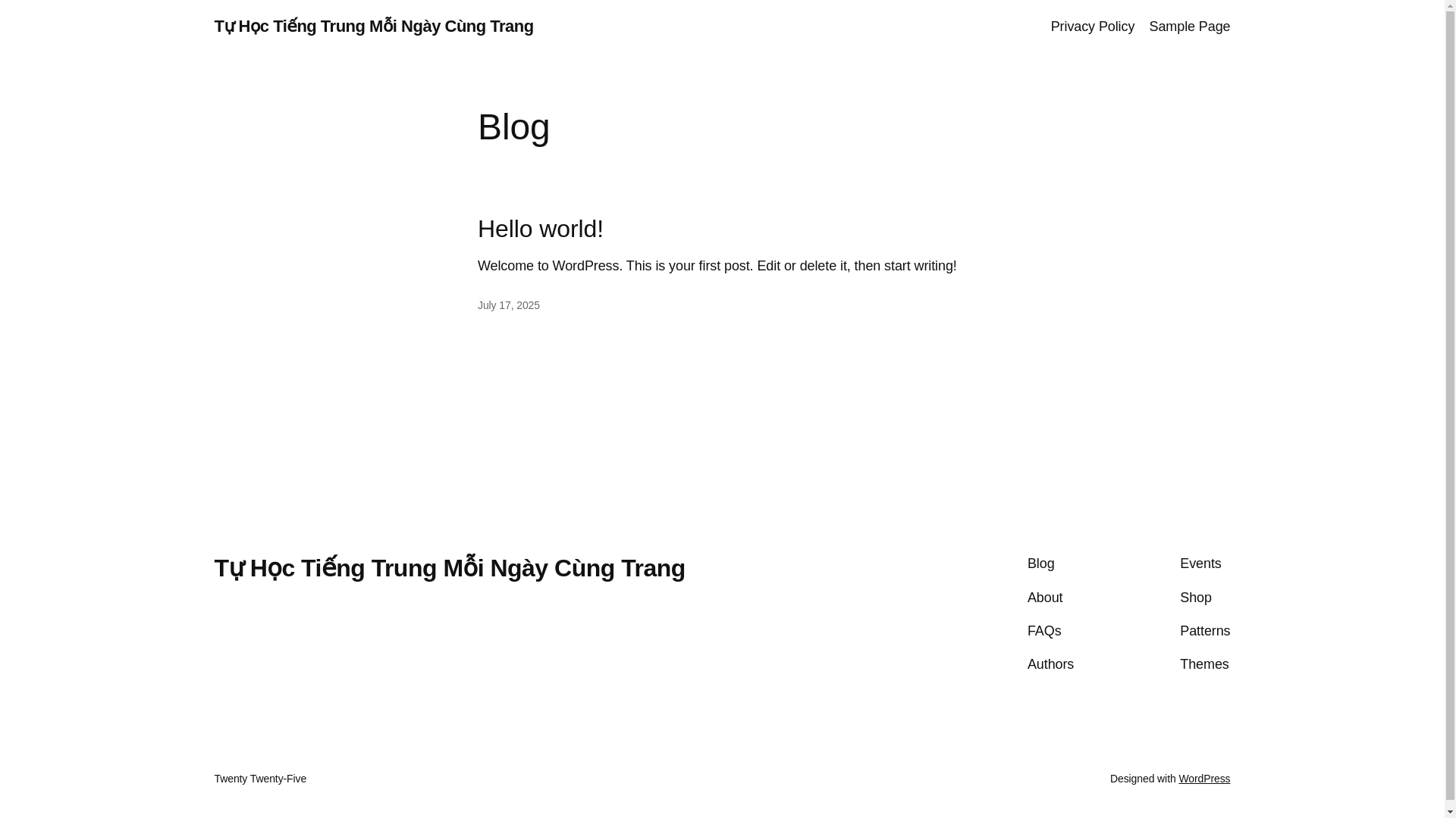 website screenshot of https://tranghocmoingay.com/