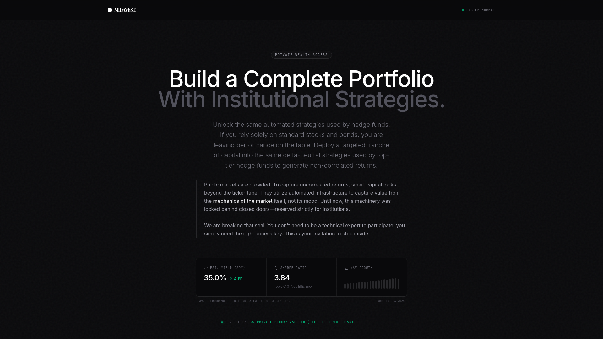 website screenshot of https://midavest.com/