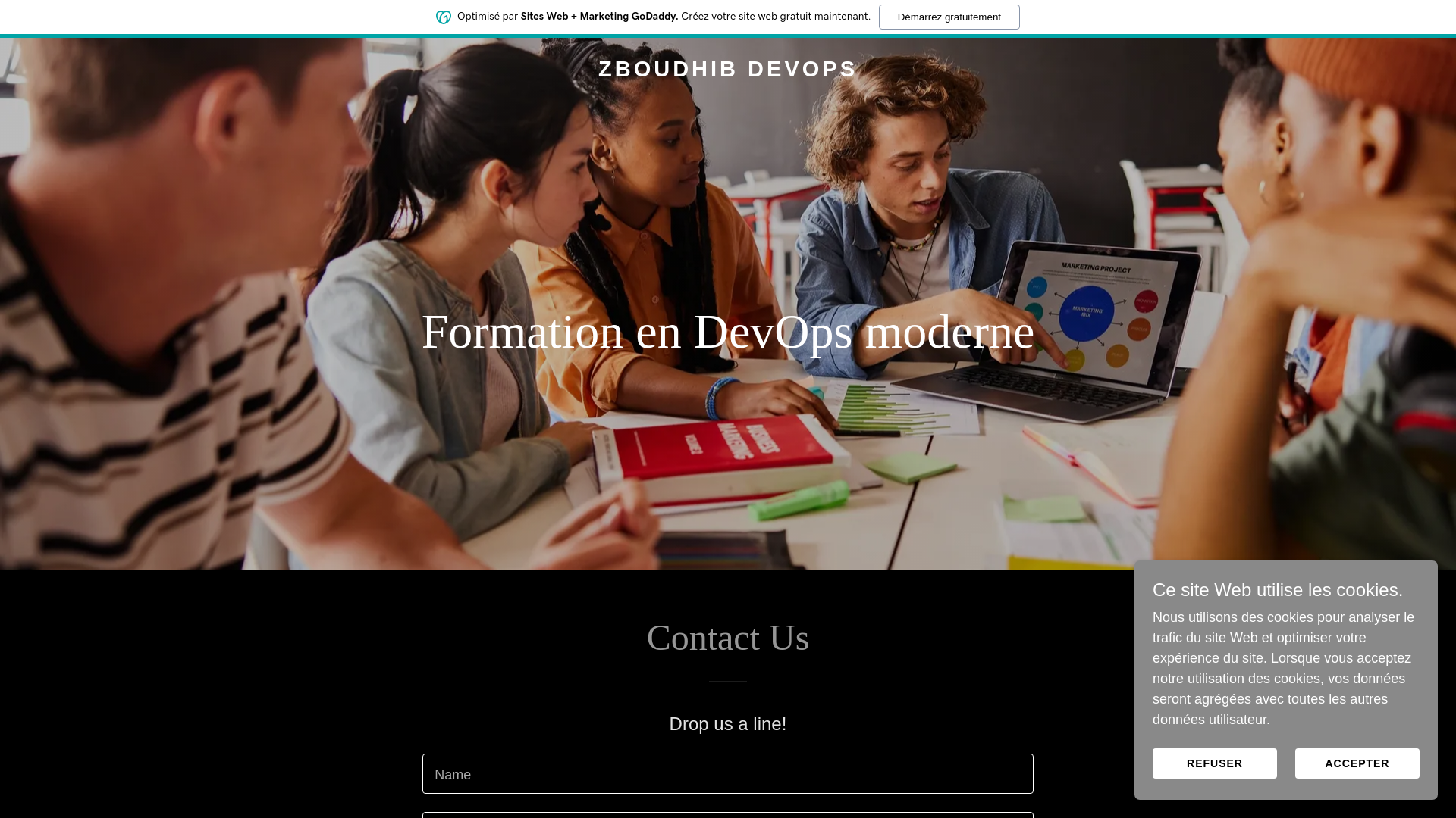 website screenshot of https://zboudhibdevops.xyz/