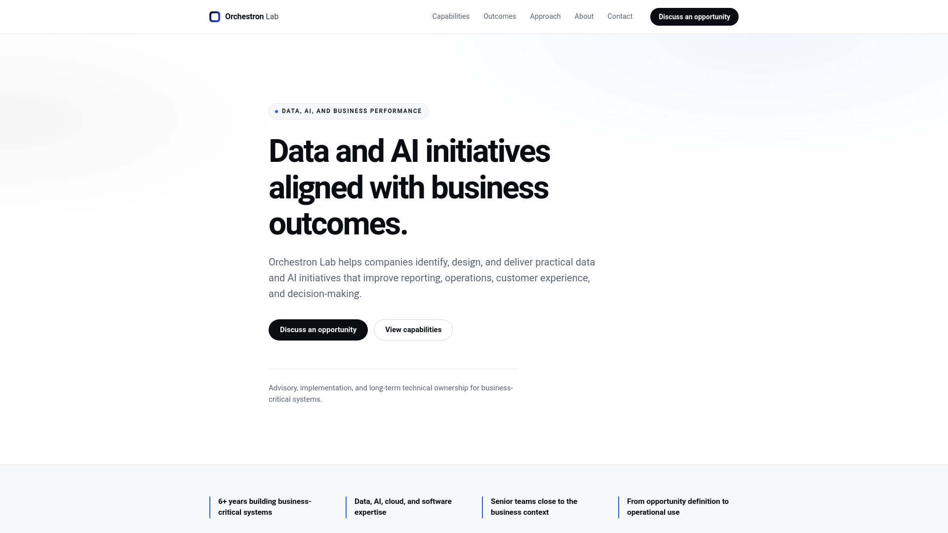 website screenshot of https://orchestronlab.com/